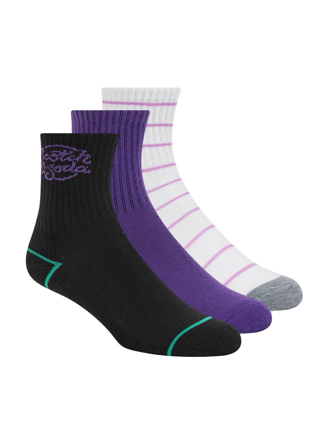 Girls' 3-Pack 1/2 Terry Crew Sock