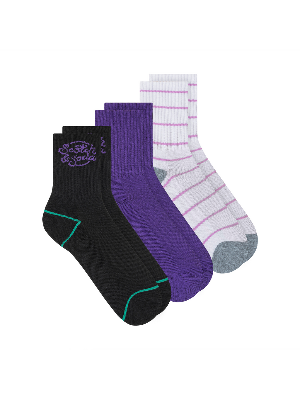 Girls' 3-Pack 1/2 Terry Crew Sock