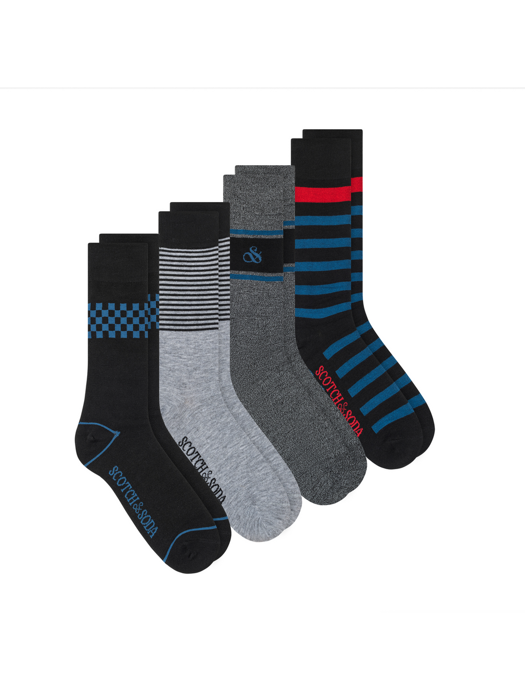 4-Pack Non-Terry Crew Sock