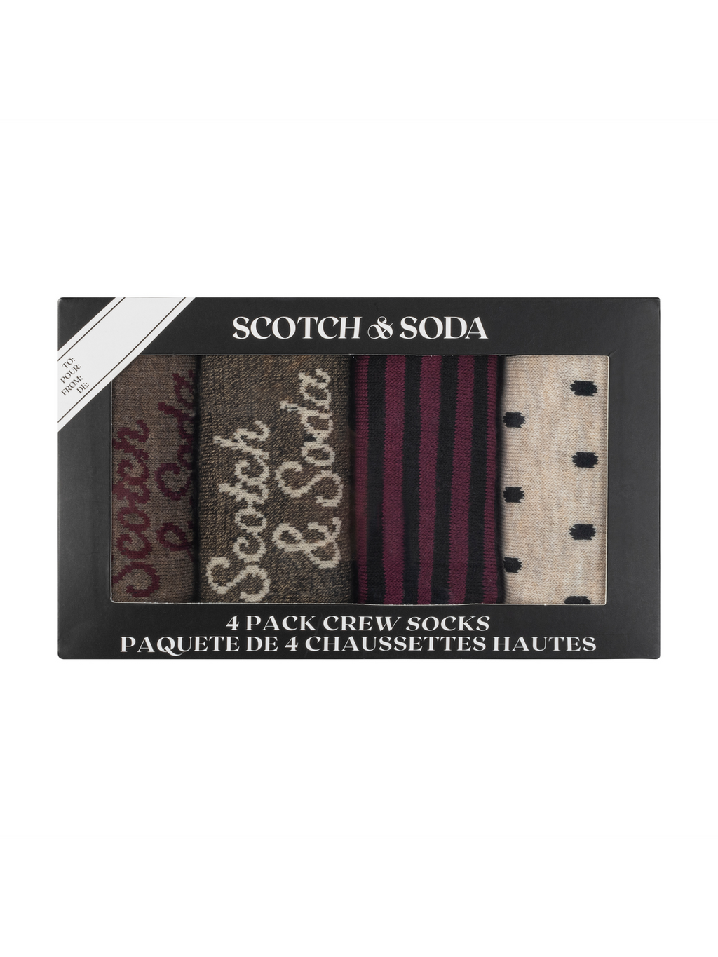 4-Pack Non-Terry Crew Sock