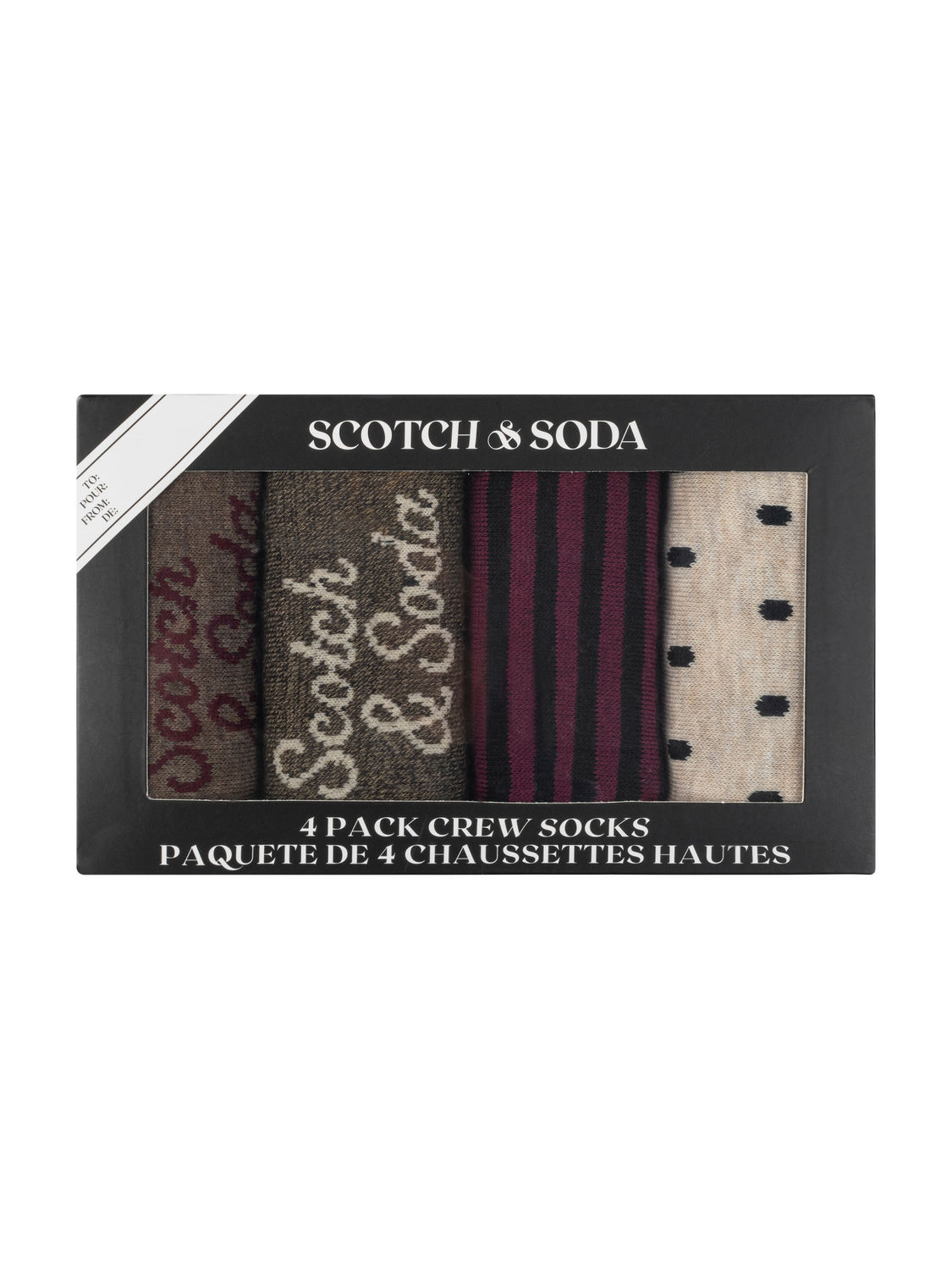 4-Pack Non-Terry Crew Sock