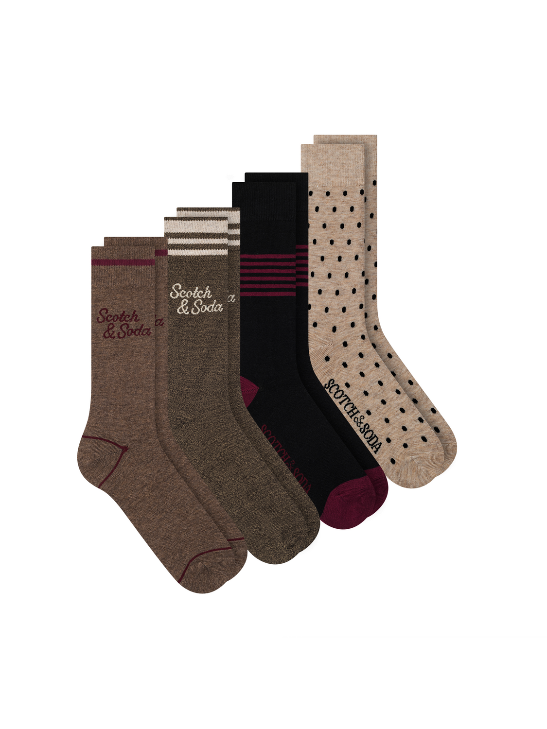4-Pack Non-Terry Crew Sock