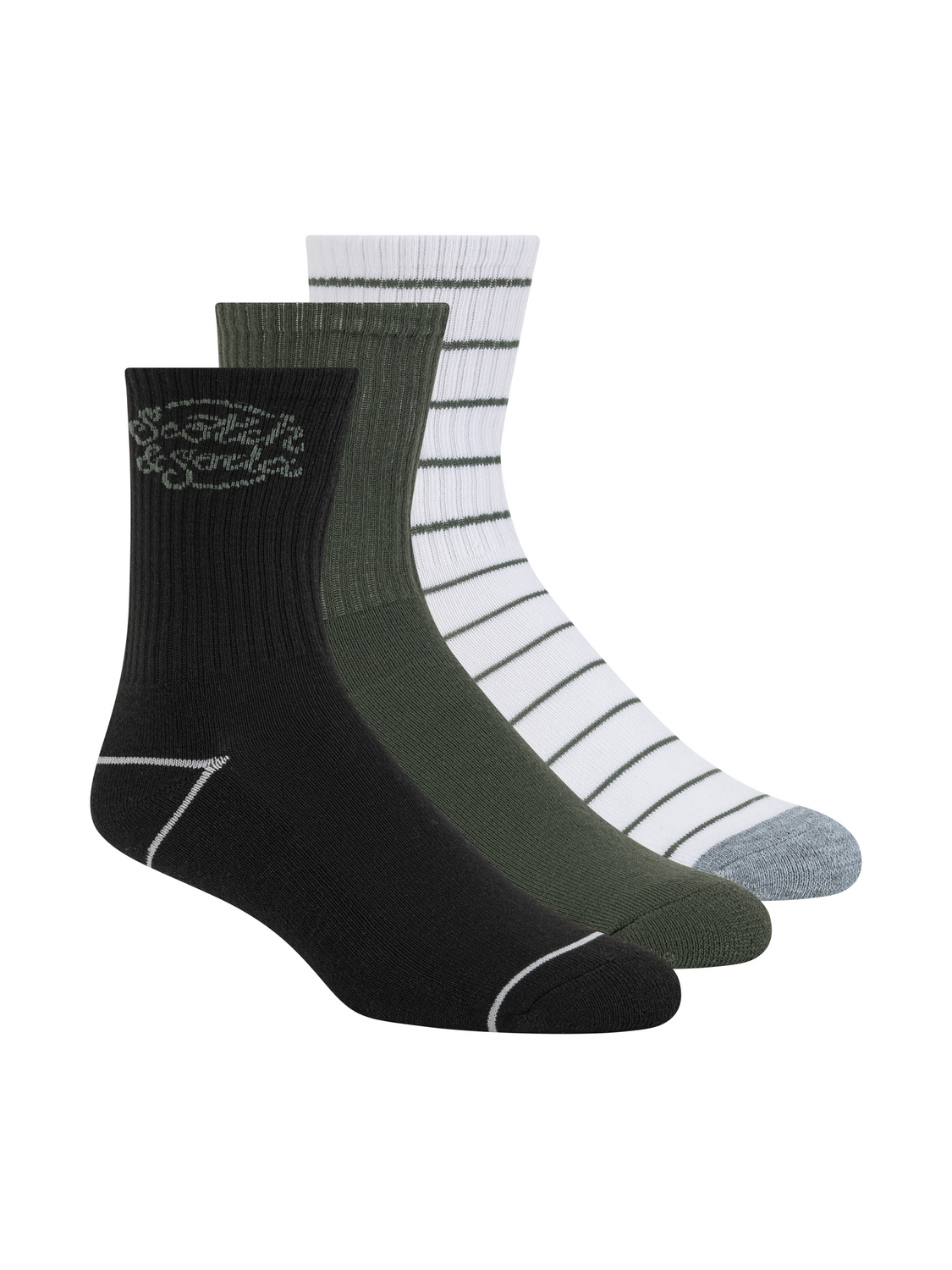 Boys' 3-Pack 1/2 Terry Crew Sock