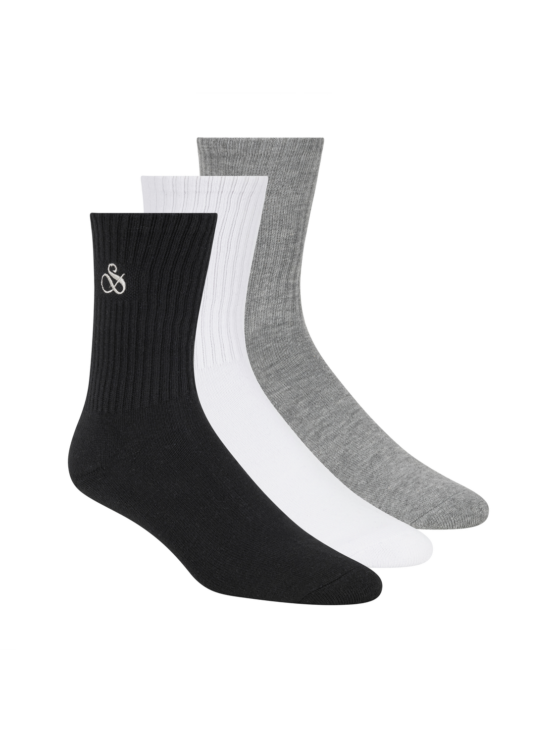 3-Pack 1/2 Terry Cotton Crew Sock