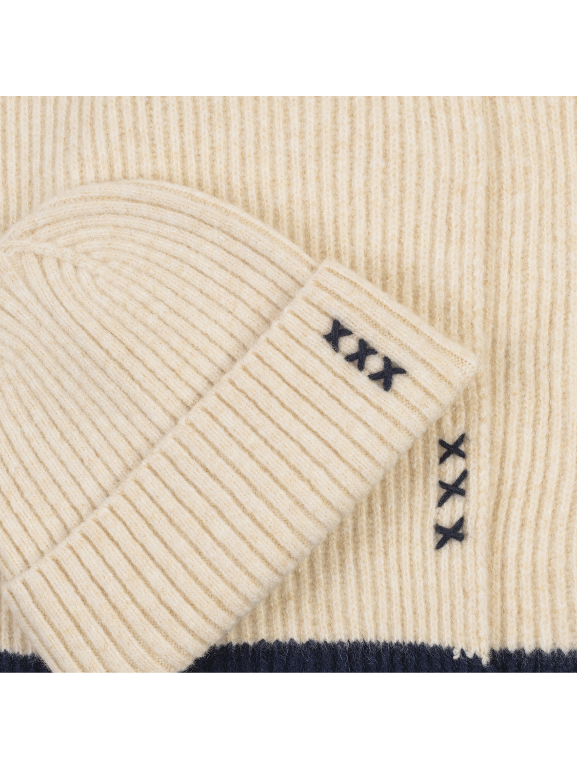 Rib Stitch Cuff Beanie & Scarf Box Set