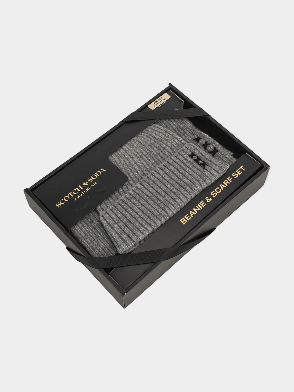 Rib Stitch Cuff Beanie & Scarf Box Set