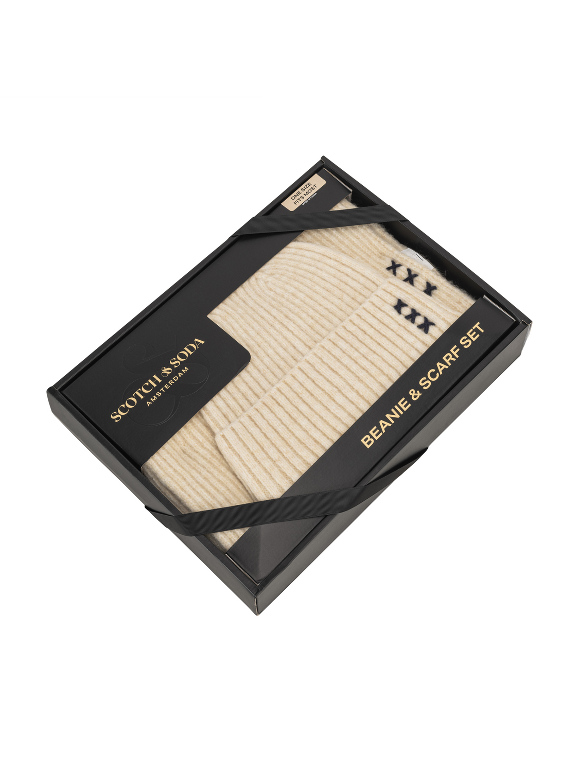 Rib Stitch Cuff Beanie & Scarf Box Set