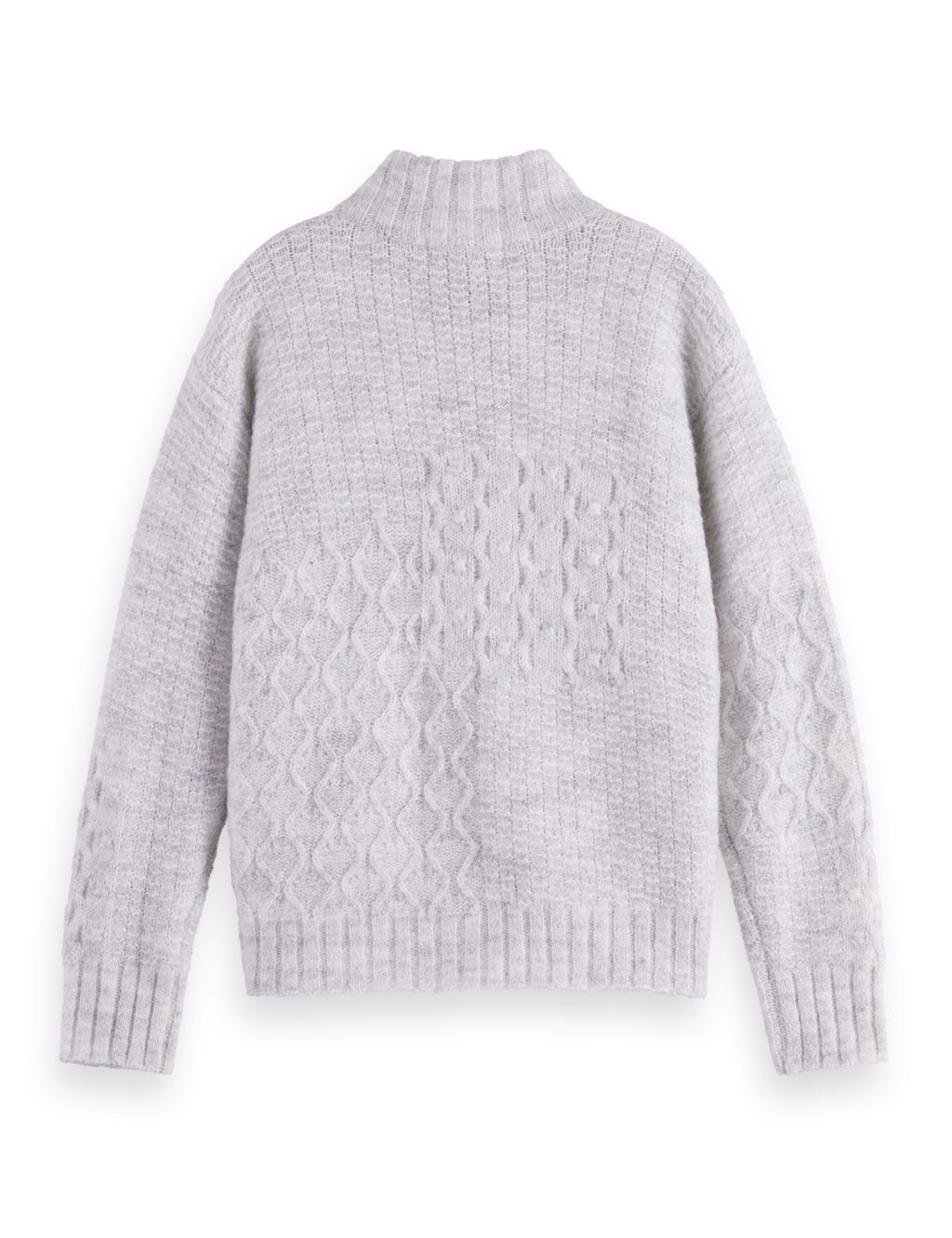 Girls' Patchwork melange alpaca-blend cardigan