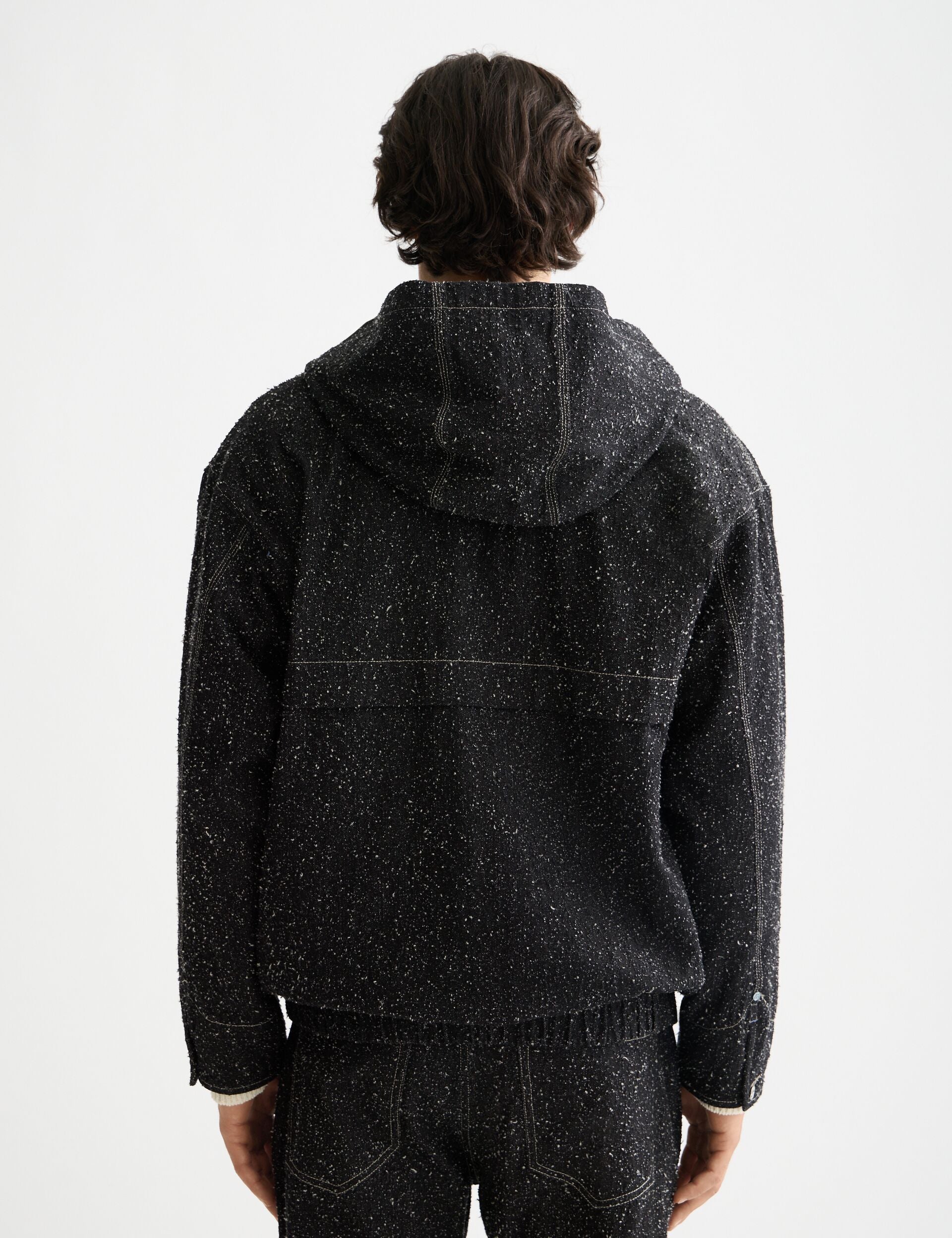 Hooded denim jacket — Black Snow