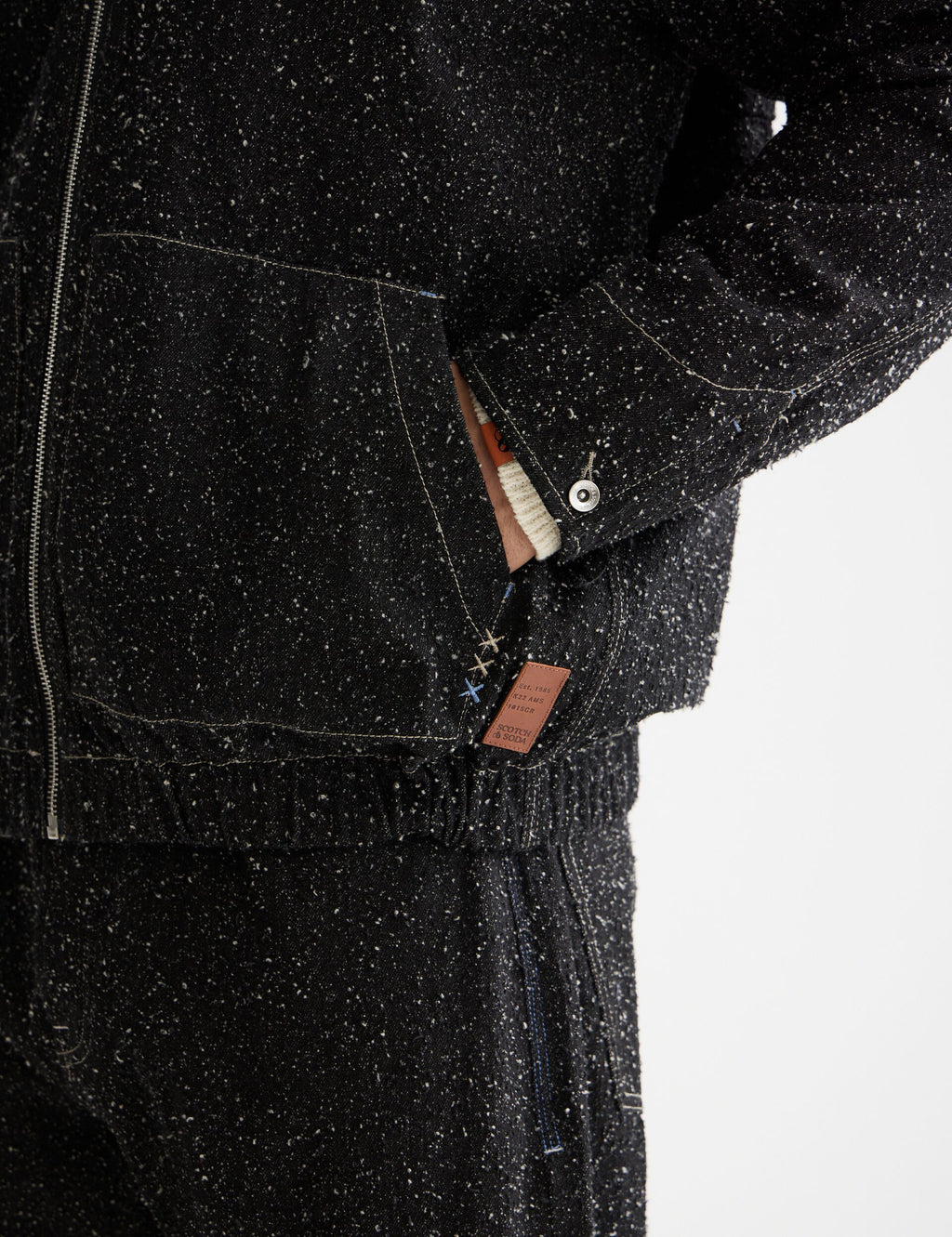 Hooded denim jacket — Black Snow