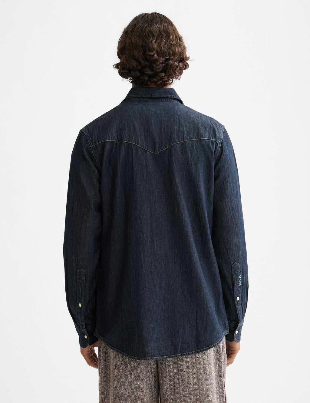Regular fit western shirt in dark denim — Paint It Blauw
