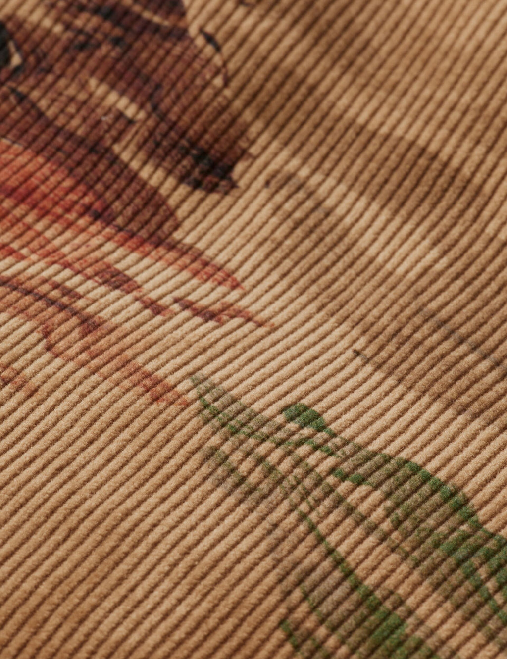 Mountain print corduroy puffer