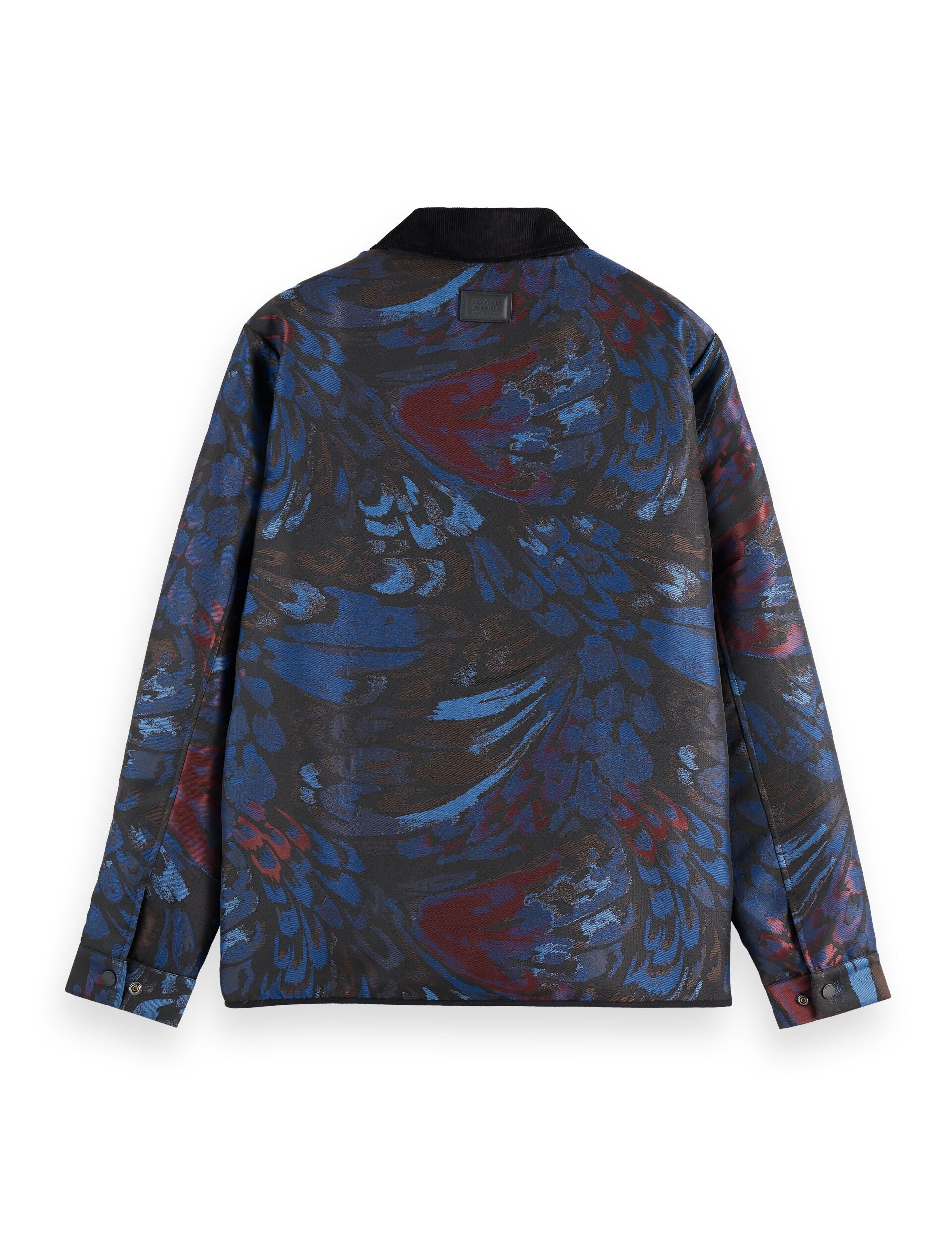 Jacquard feathers blouson