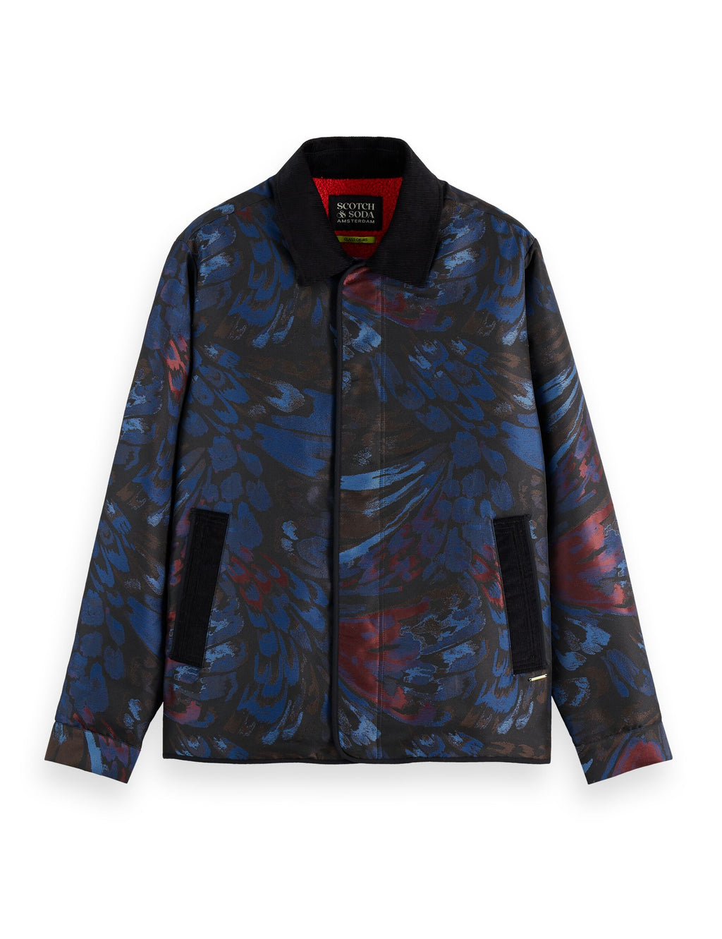 Jacquard feathers blouson