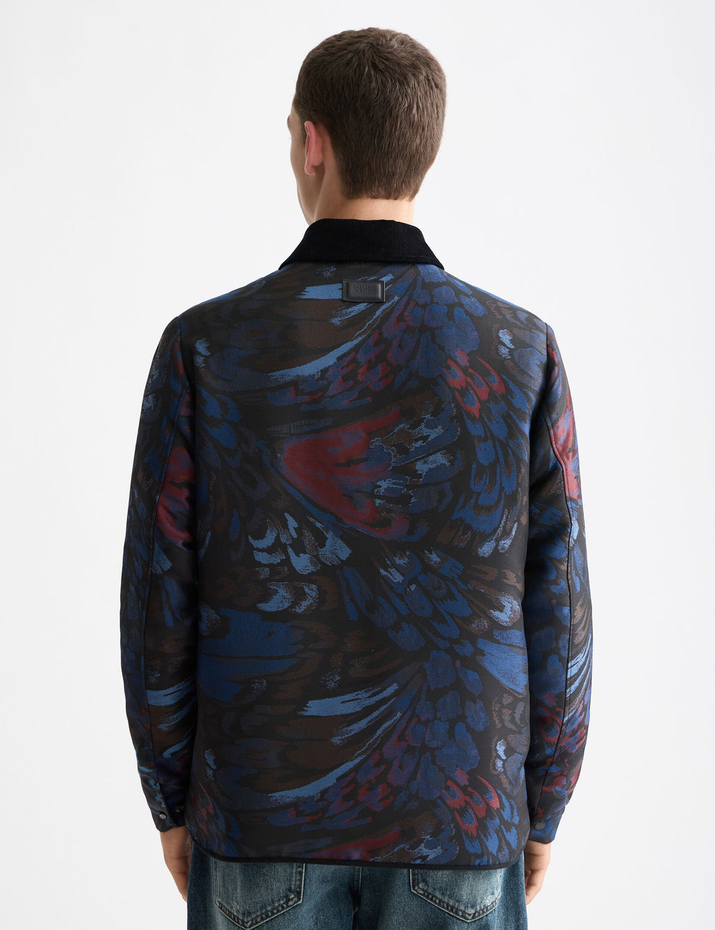 Jacquard feathers blouson