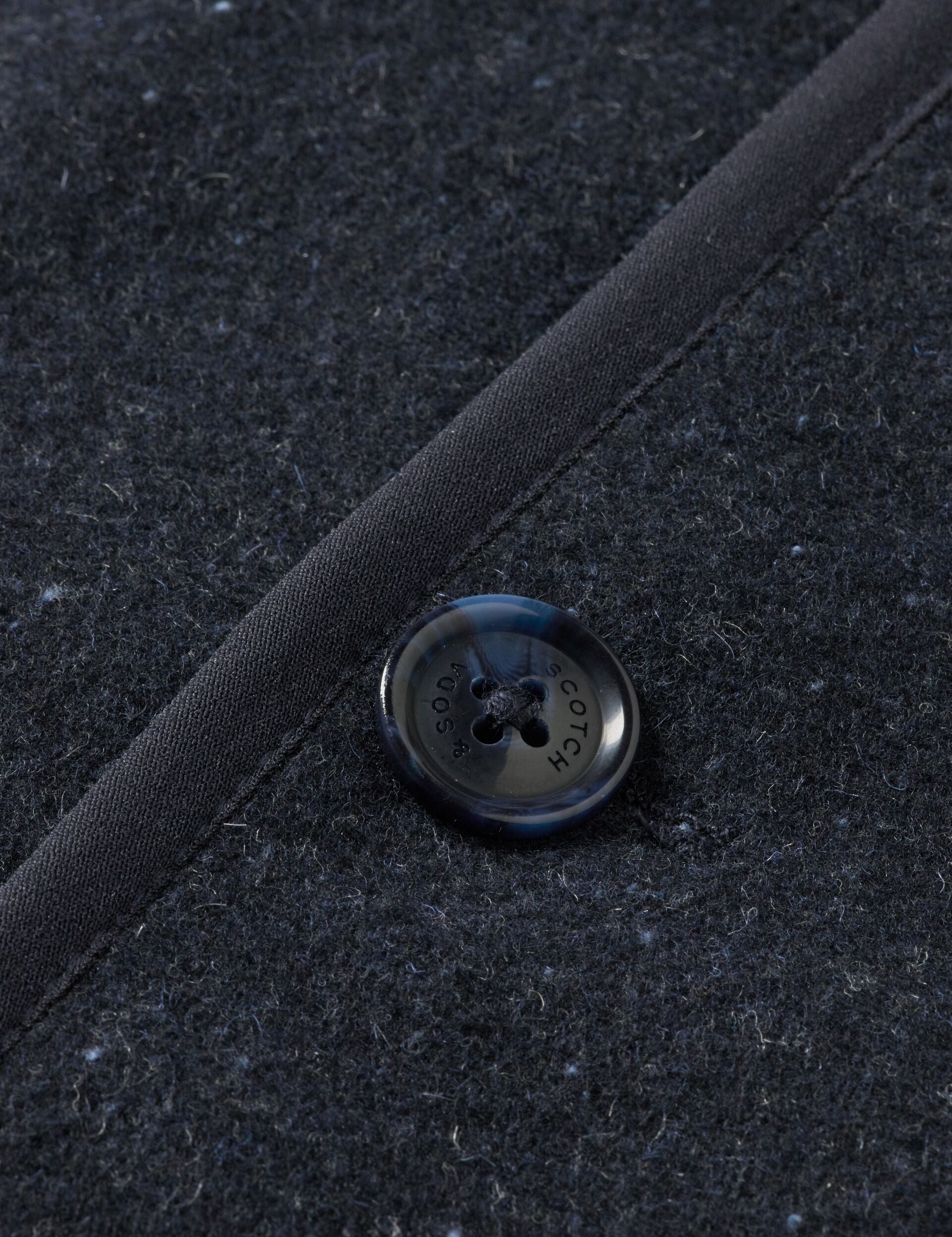 Double-faced wool-blend overshirt