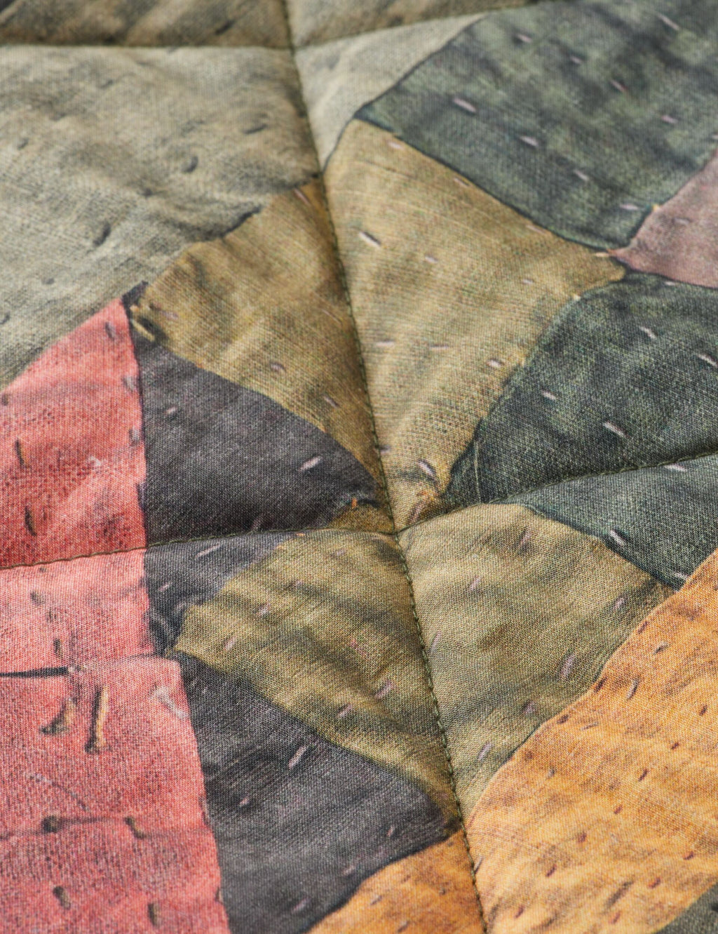 Patchwork mountain print overshirt