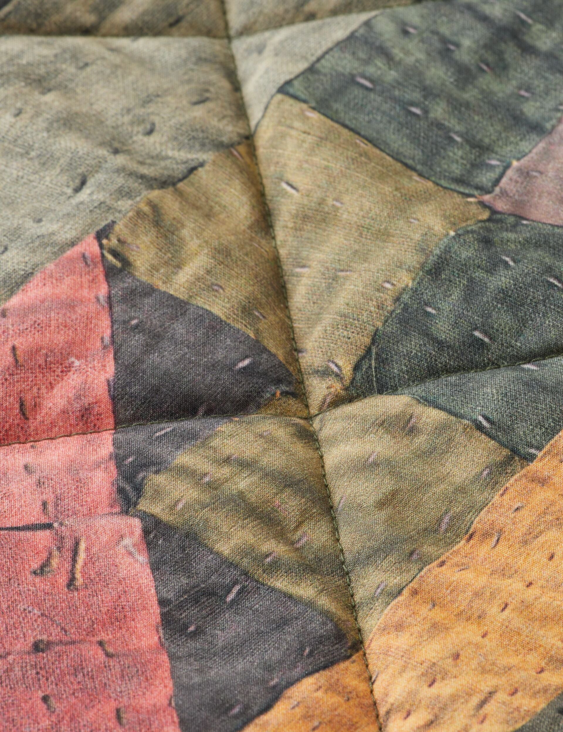 Patchwork mountain print overshirt