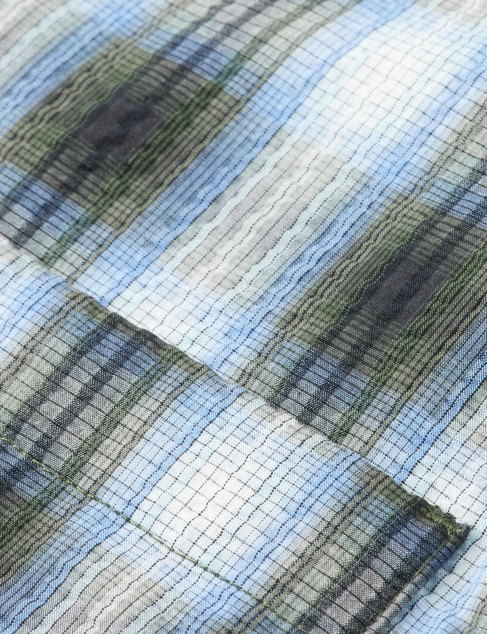 Seersucker check padded overshirt