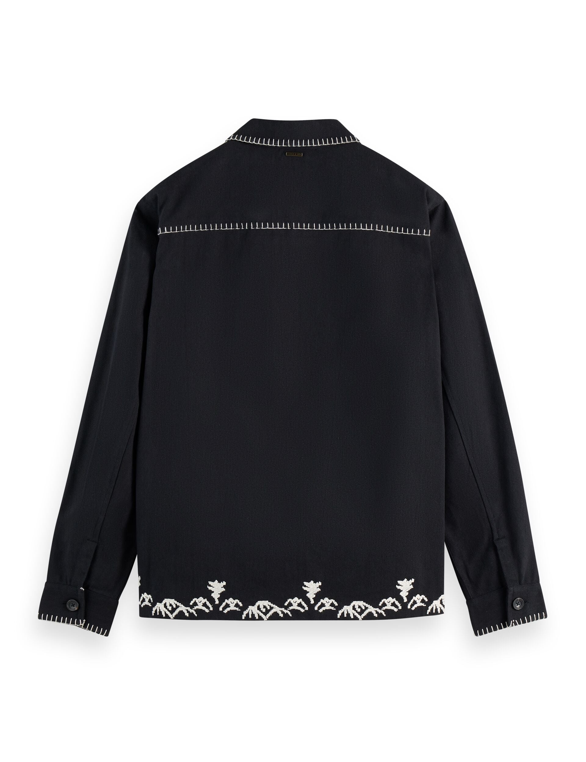 Embroidered cotton-blend worker jacket