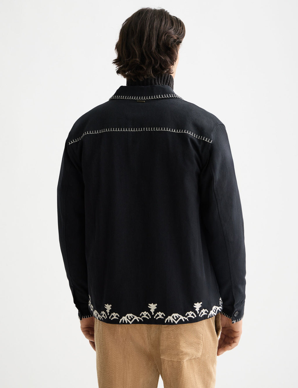 Embroidered cotton-blend worker jacket
