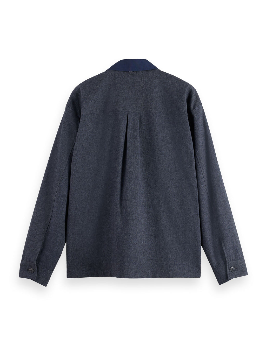 Melange cotton-blend nylon-trimmed army overshirt