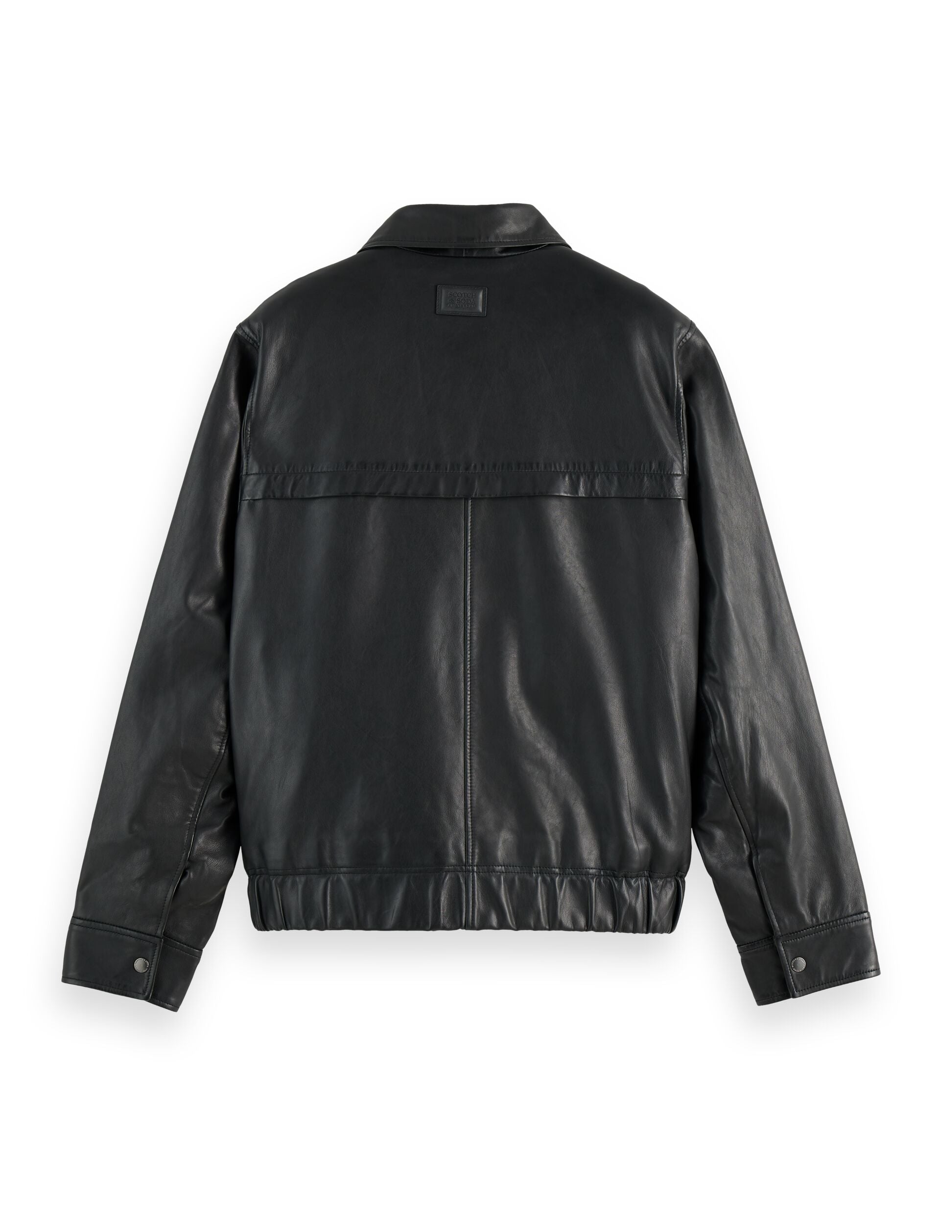 Boxy leather blouson