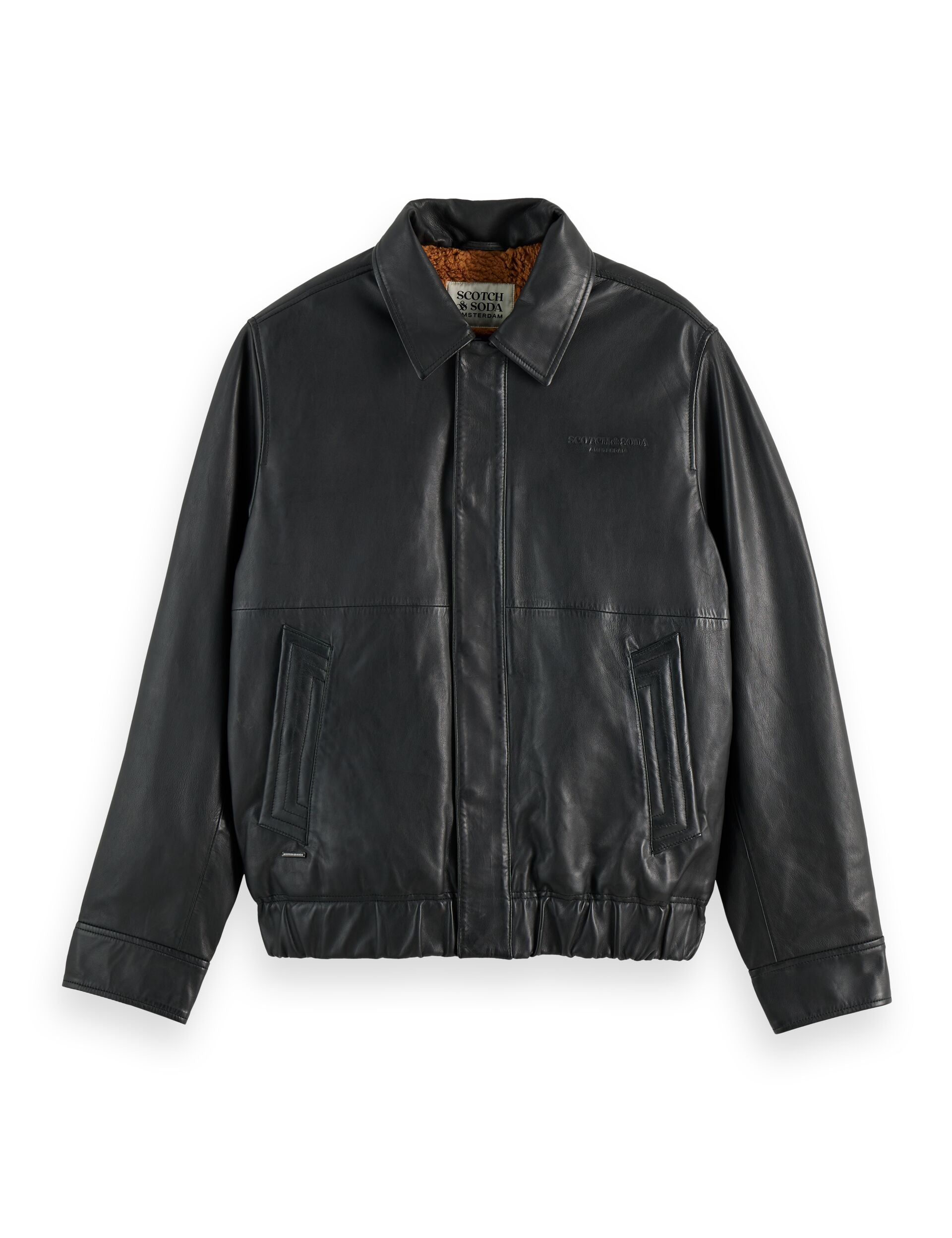 Boxy leather blouson