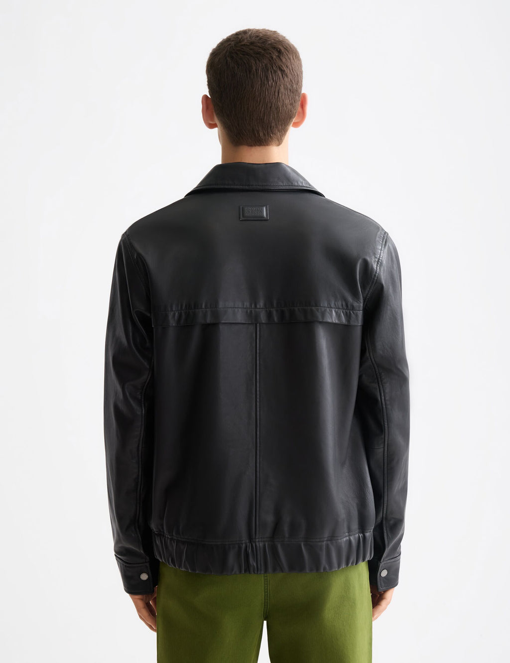 Boxy leather blouson