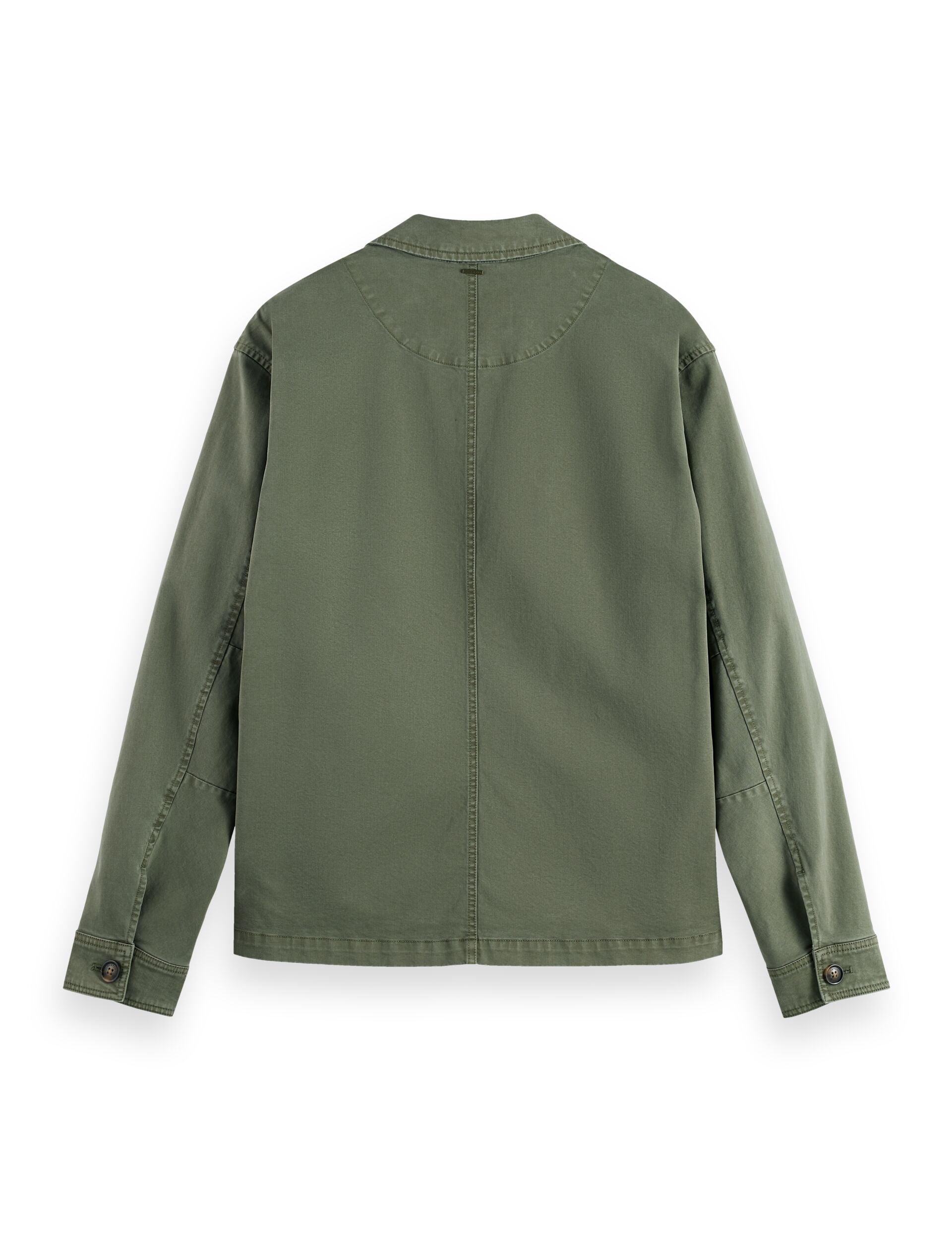 Cotton-blend garment-dyed boxy fit blazer jacket