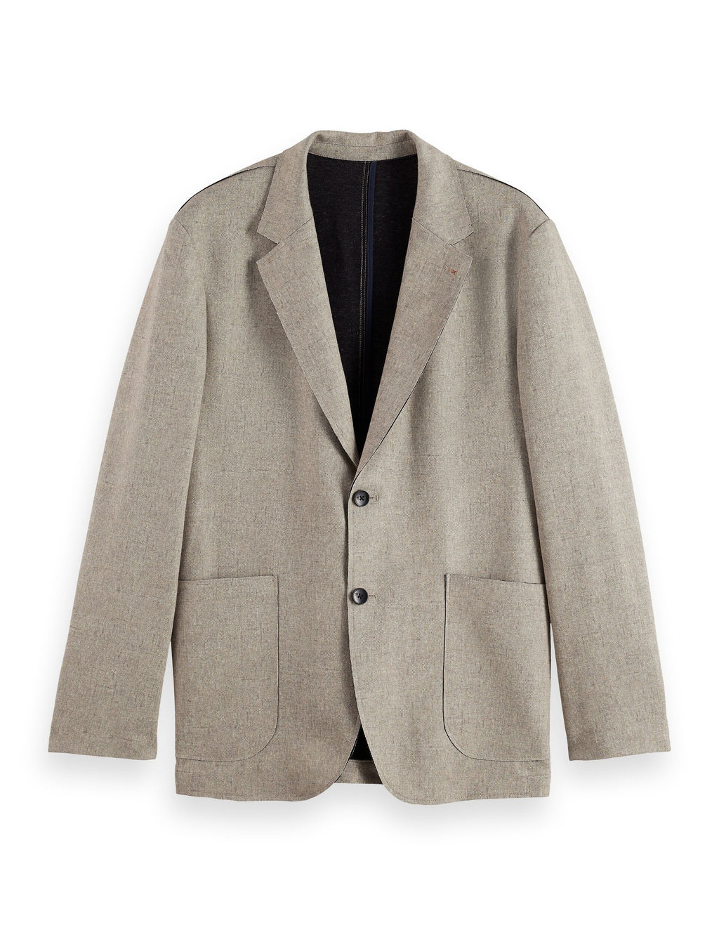 Unconstructed melange jersey relaxed fit blazer