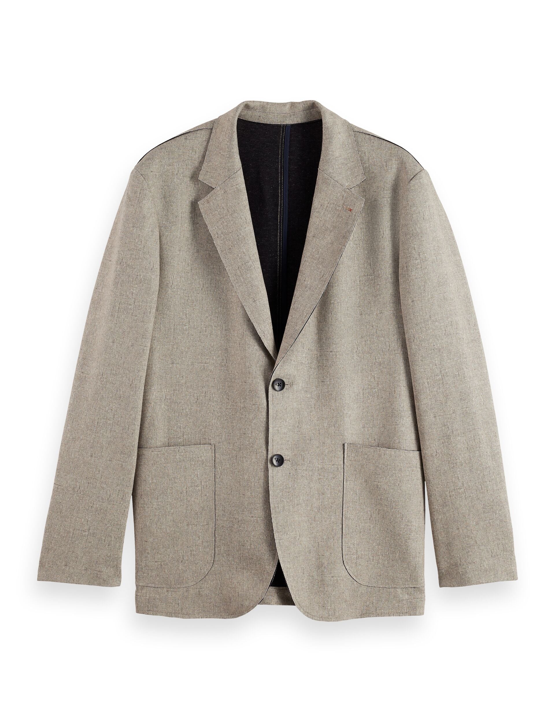 Unconstructed melange jersey relaxed fit blazer