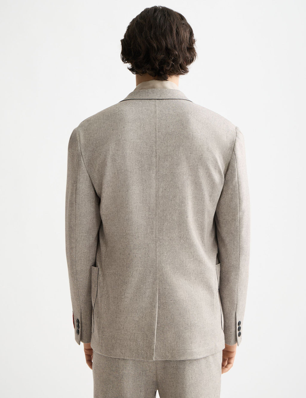 Unconstructed melange jersey relaxed fit blazer