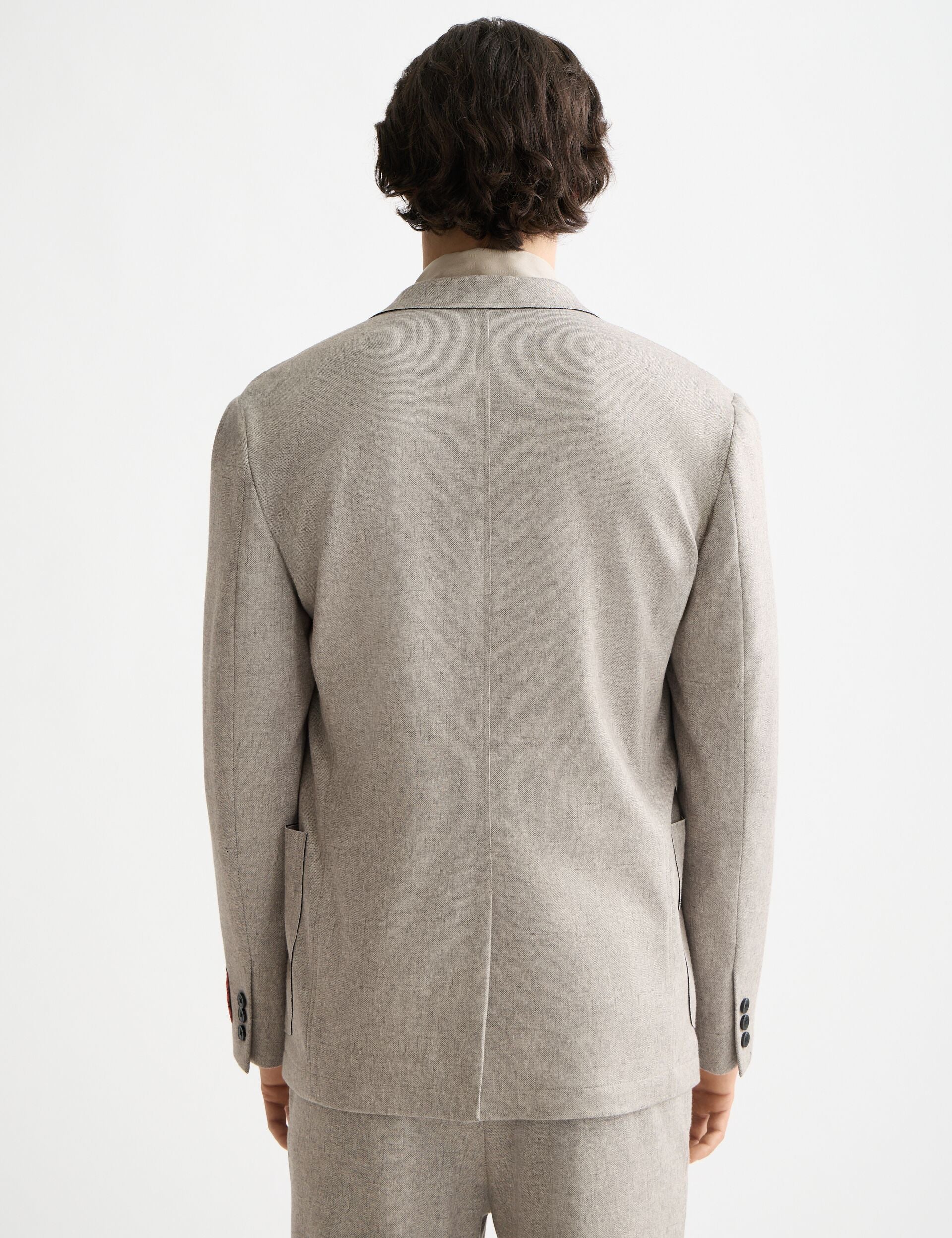 Unconstructed melange jersey relaxed fit blazer