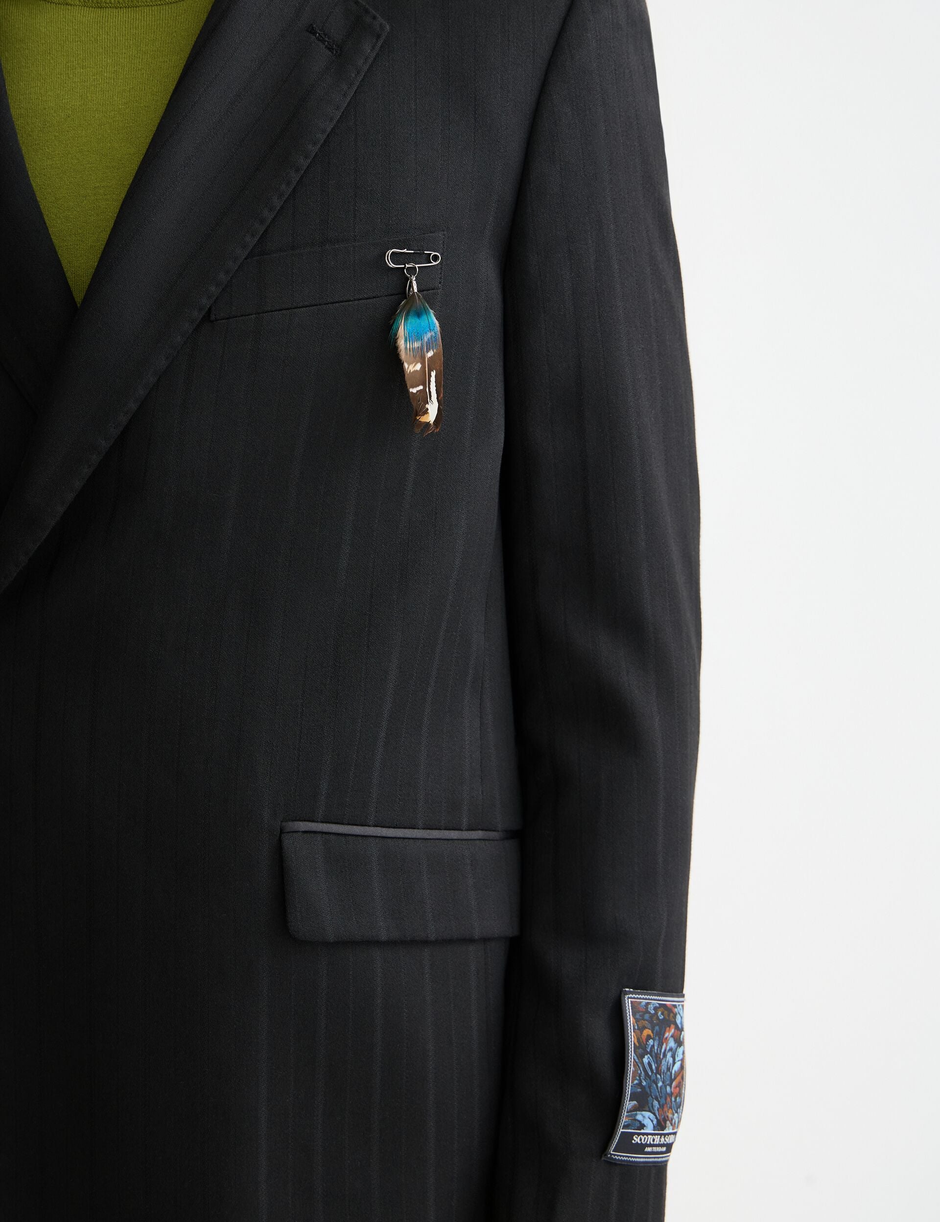 Festive double-breasted structured stripe relaxed fit blazer