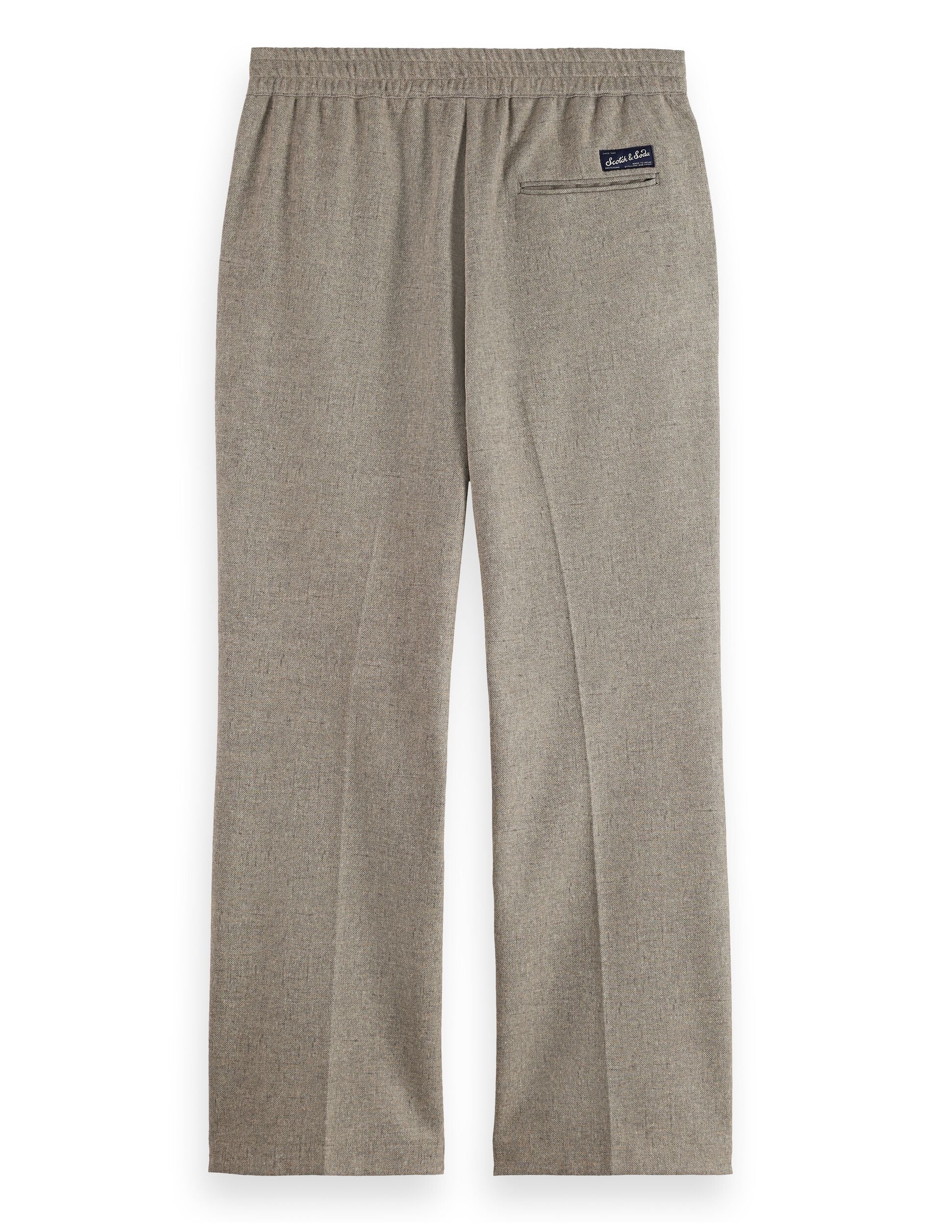 Tailored melange-jersey relaxed straight fit jogger