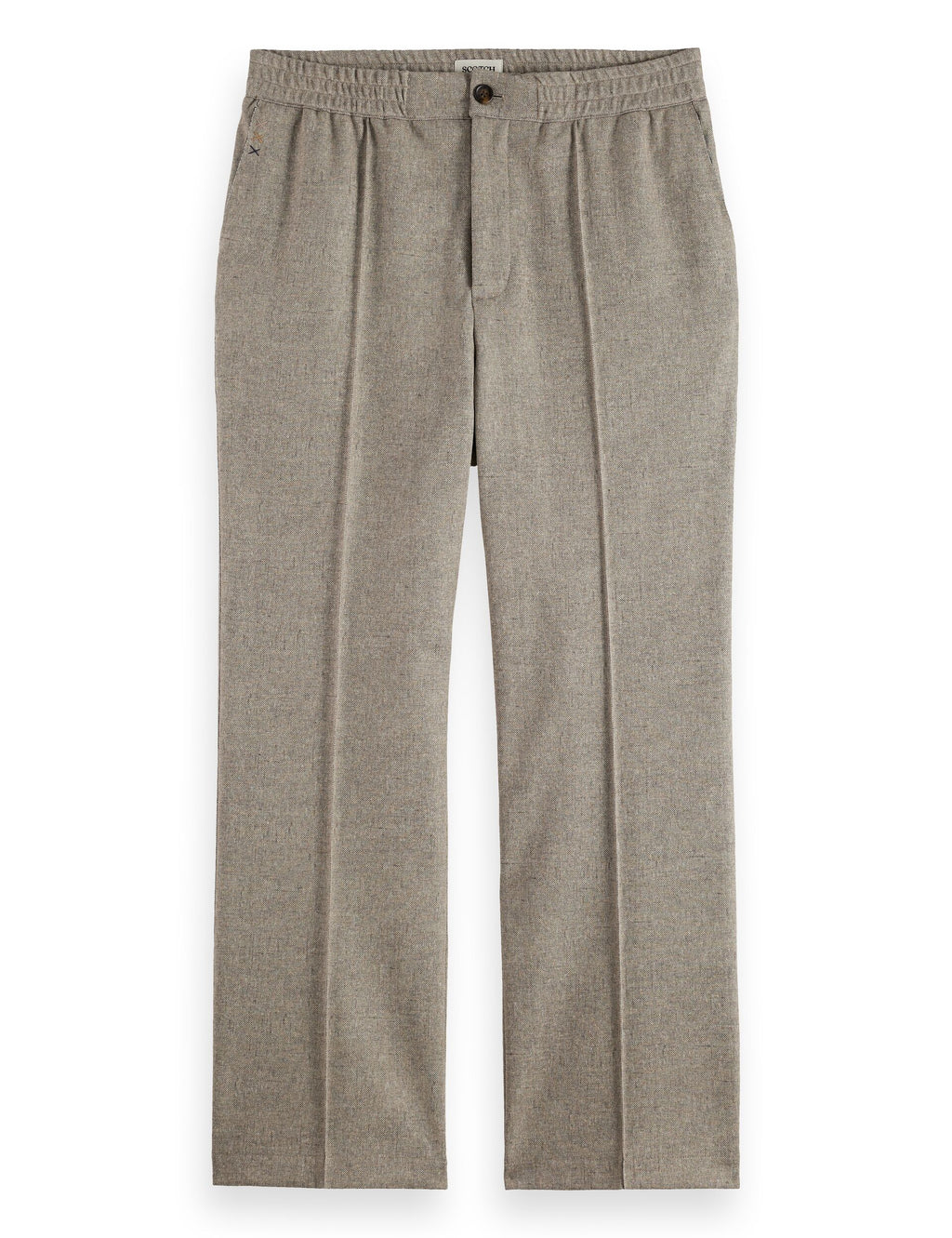 Tailored melange-jersey relaxed straight fit jogger