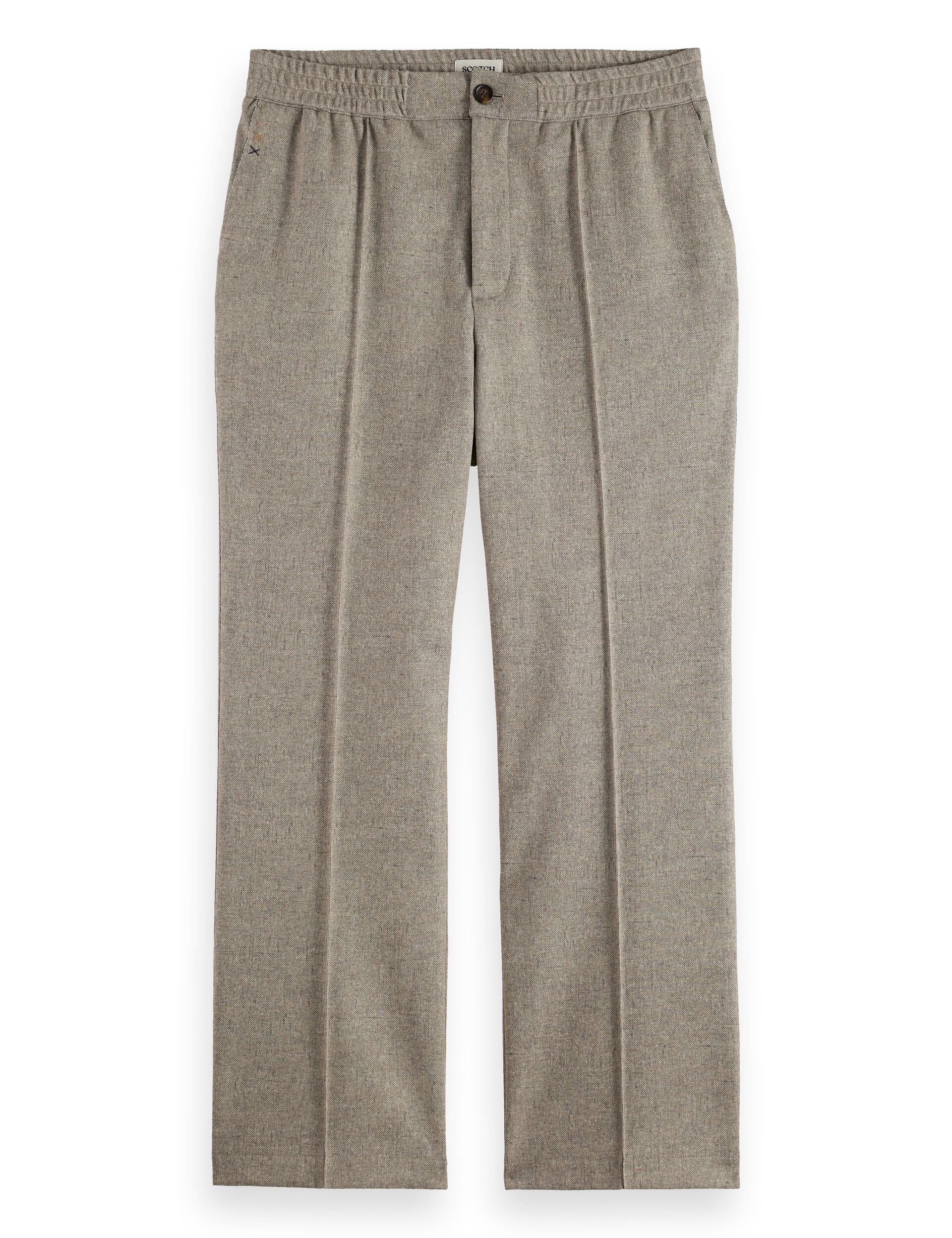 Tailored melange-jersey relaxed straight fit jogger