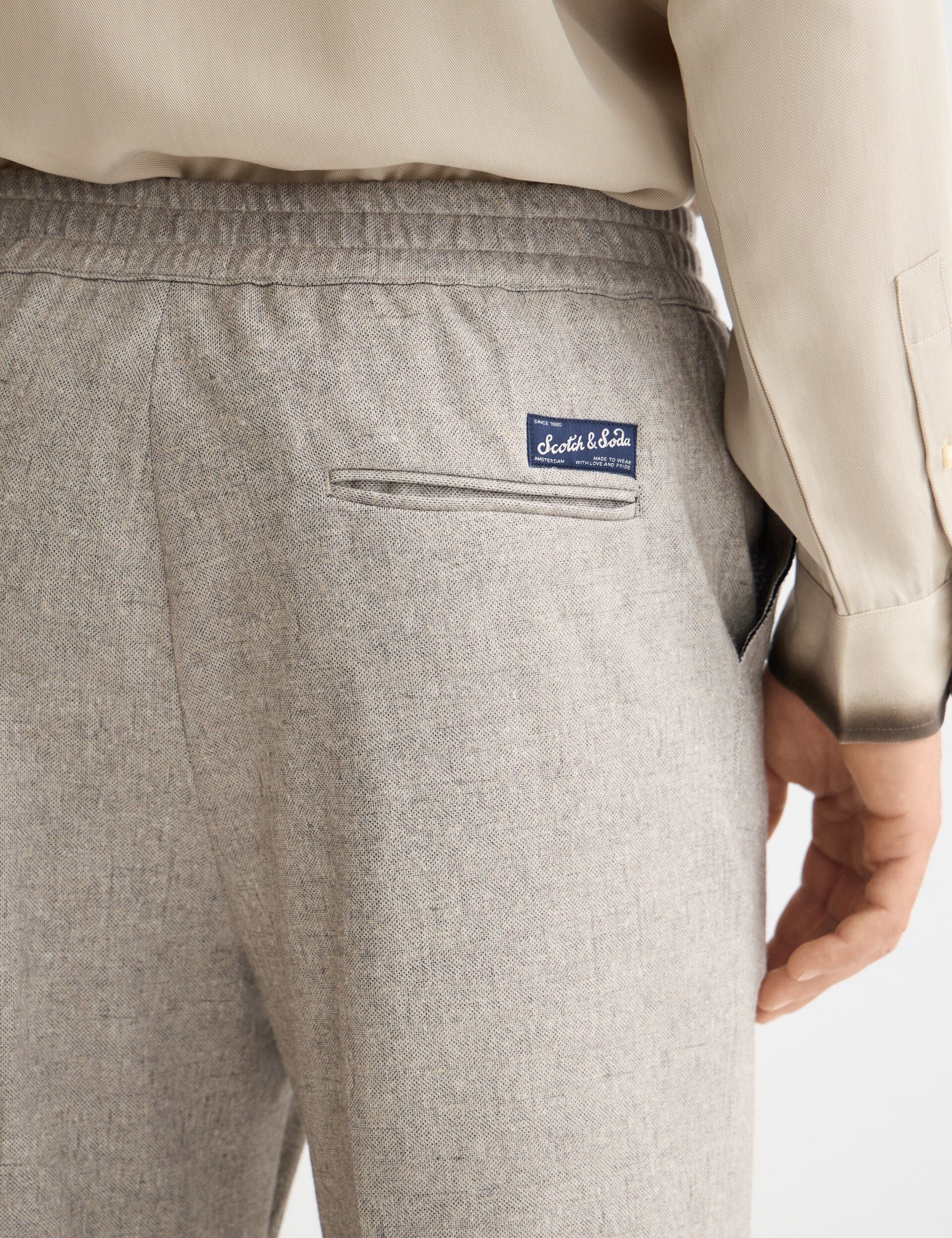 Tailored melange-jersey relaxed straight fit jogger