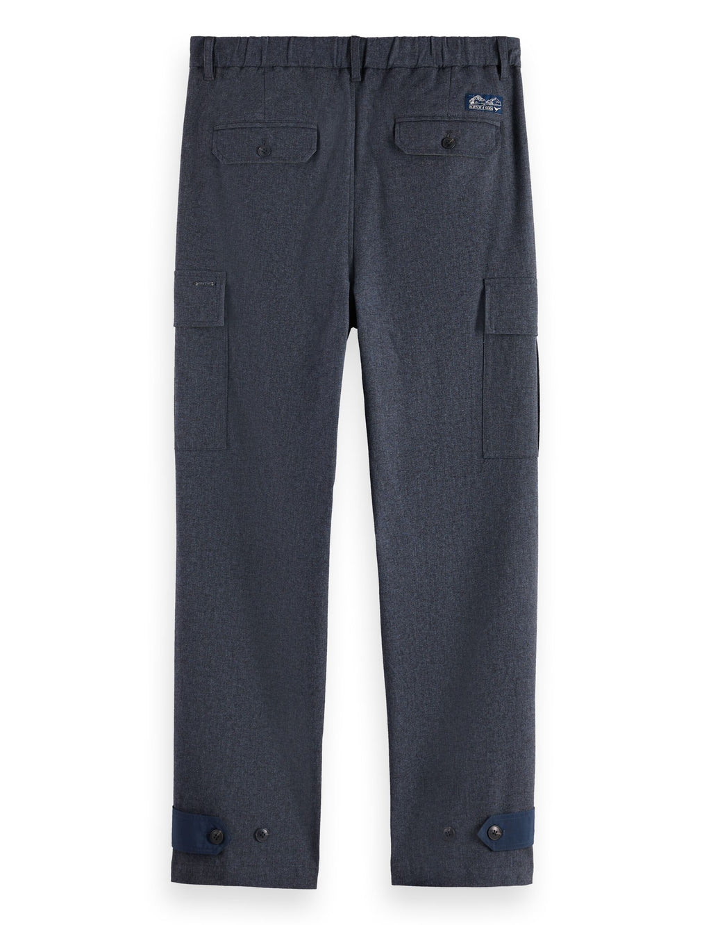 Melange cotton-blend relaxed straight fit cargo