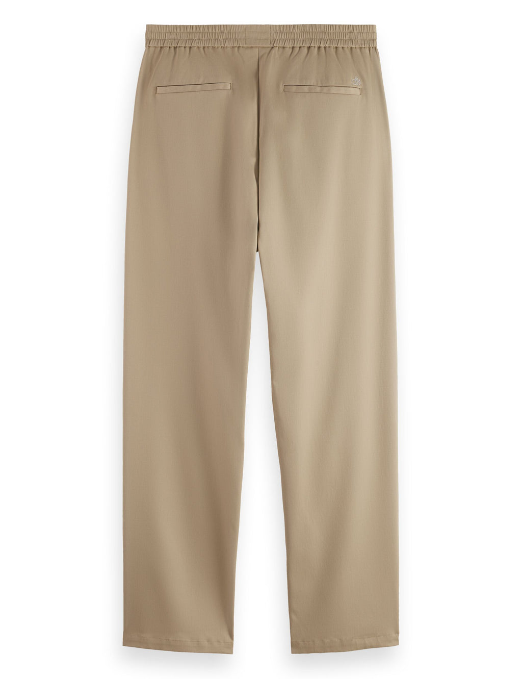 Tape-trimmed twill jersey pleated relaxed straight jogger