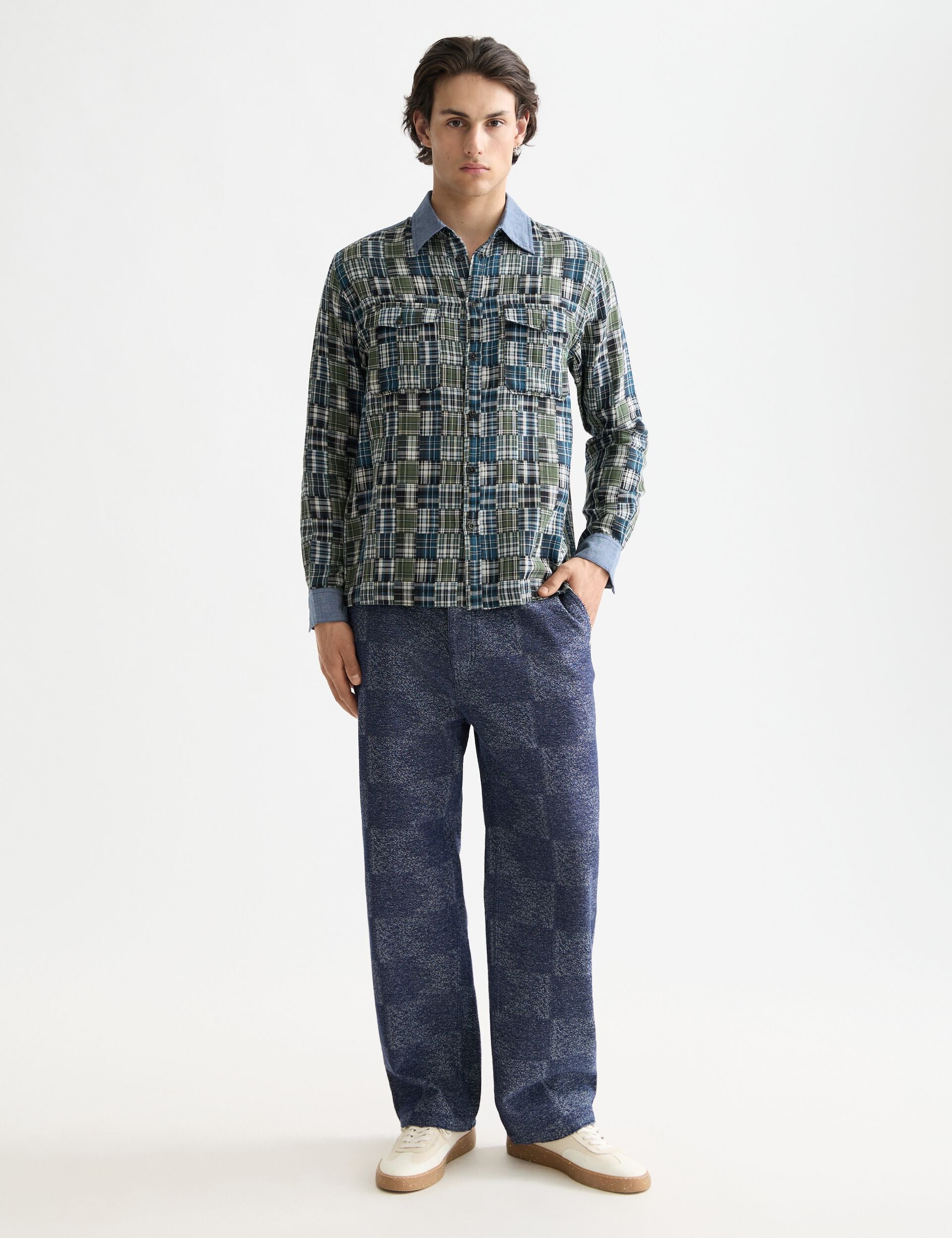Pitch - cotton jacquard loose fit 5-pocket pant chino