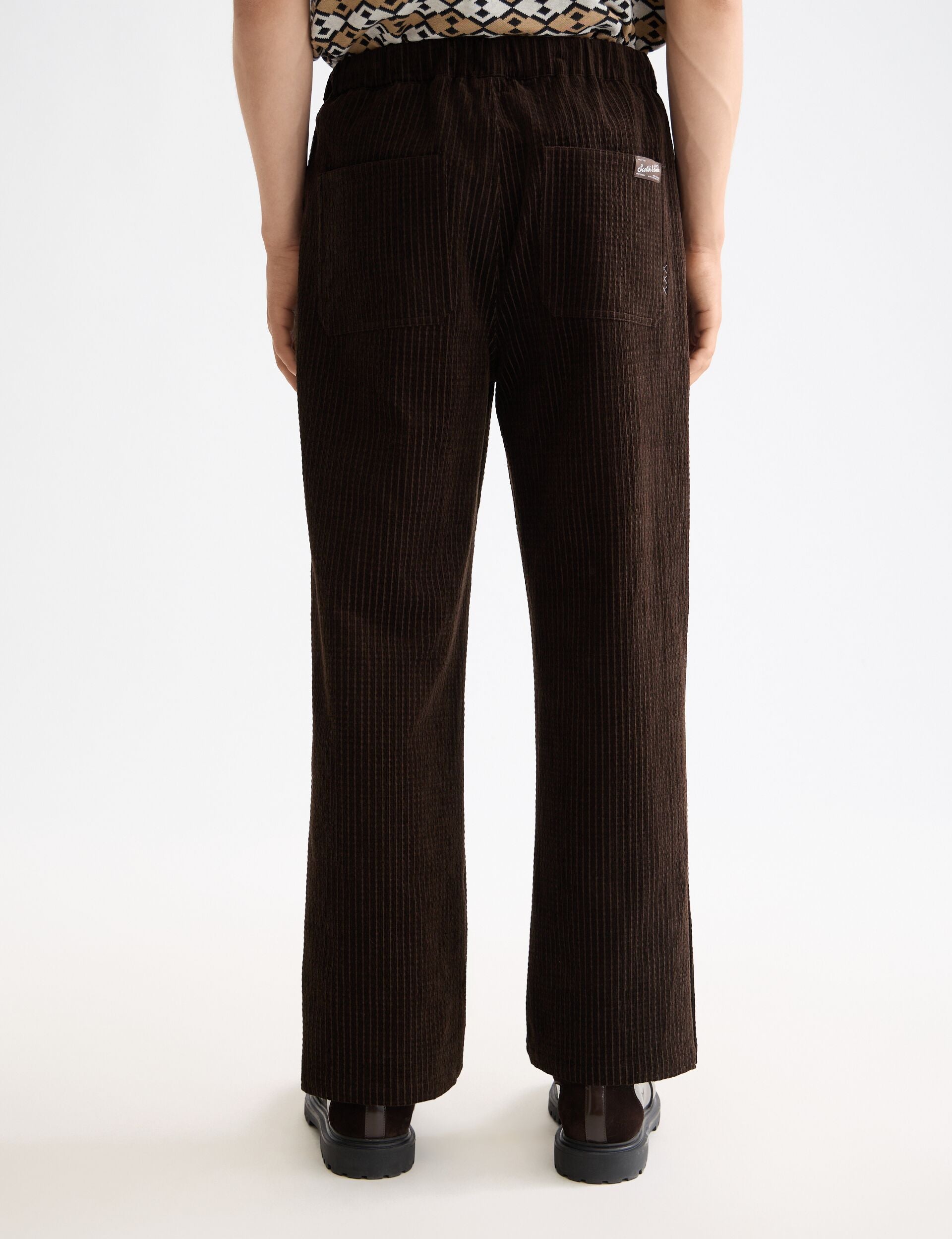 Jacquard cotton-blend corduroy relaxed fit jogger