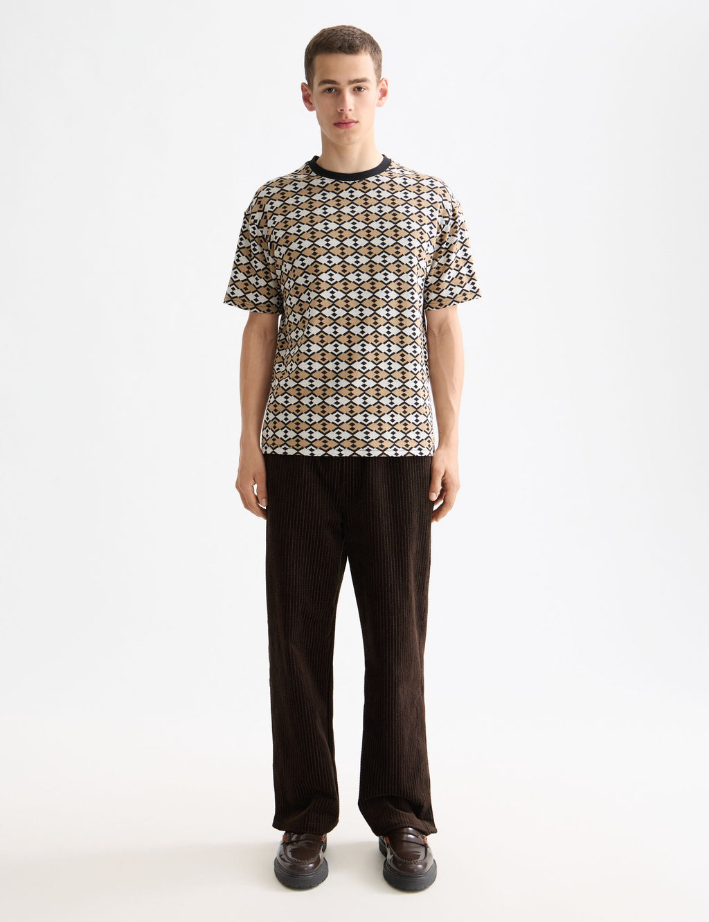 Jacquard cotton-blend corduroy relaxed fit jogger