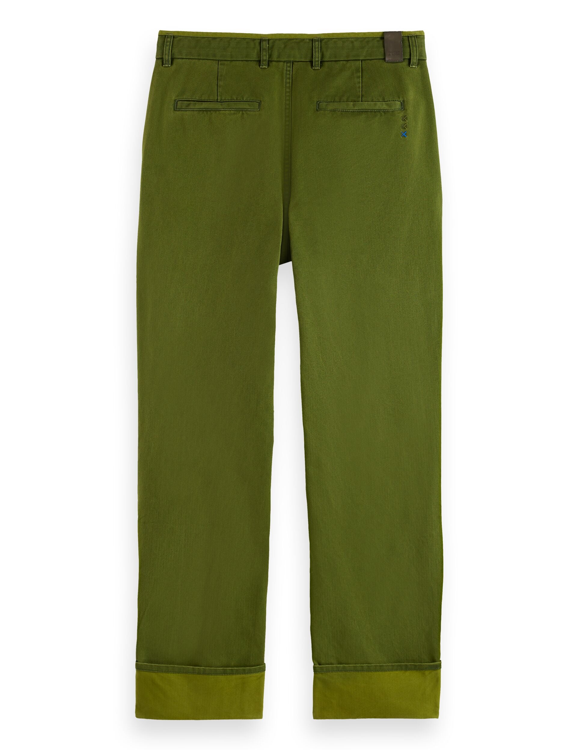 Clarke - washed cotton-blend herringbone straight fit chino