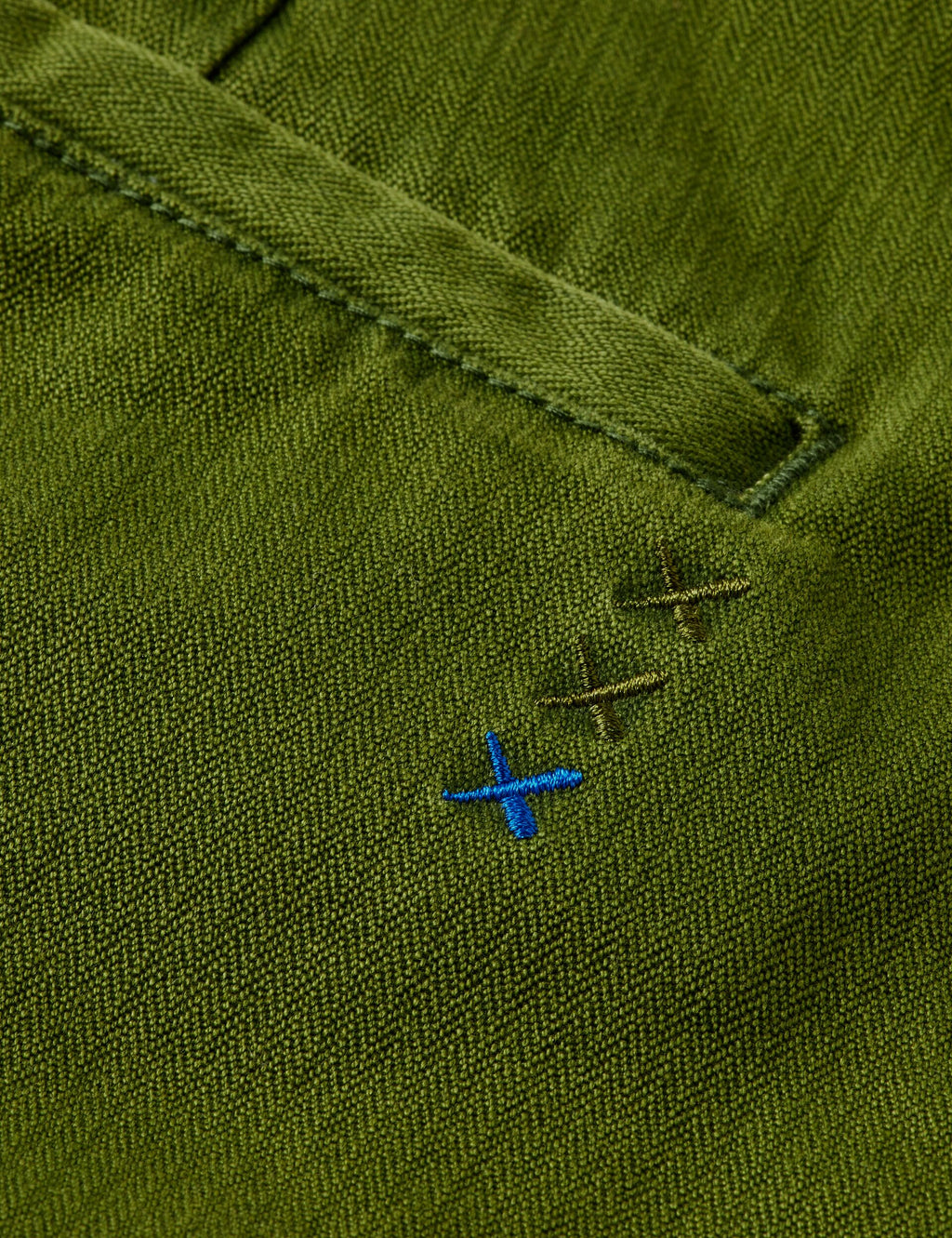 Clarke - washed cotton-blend herringbone straight fit chino