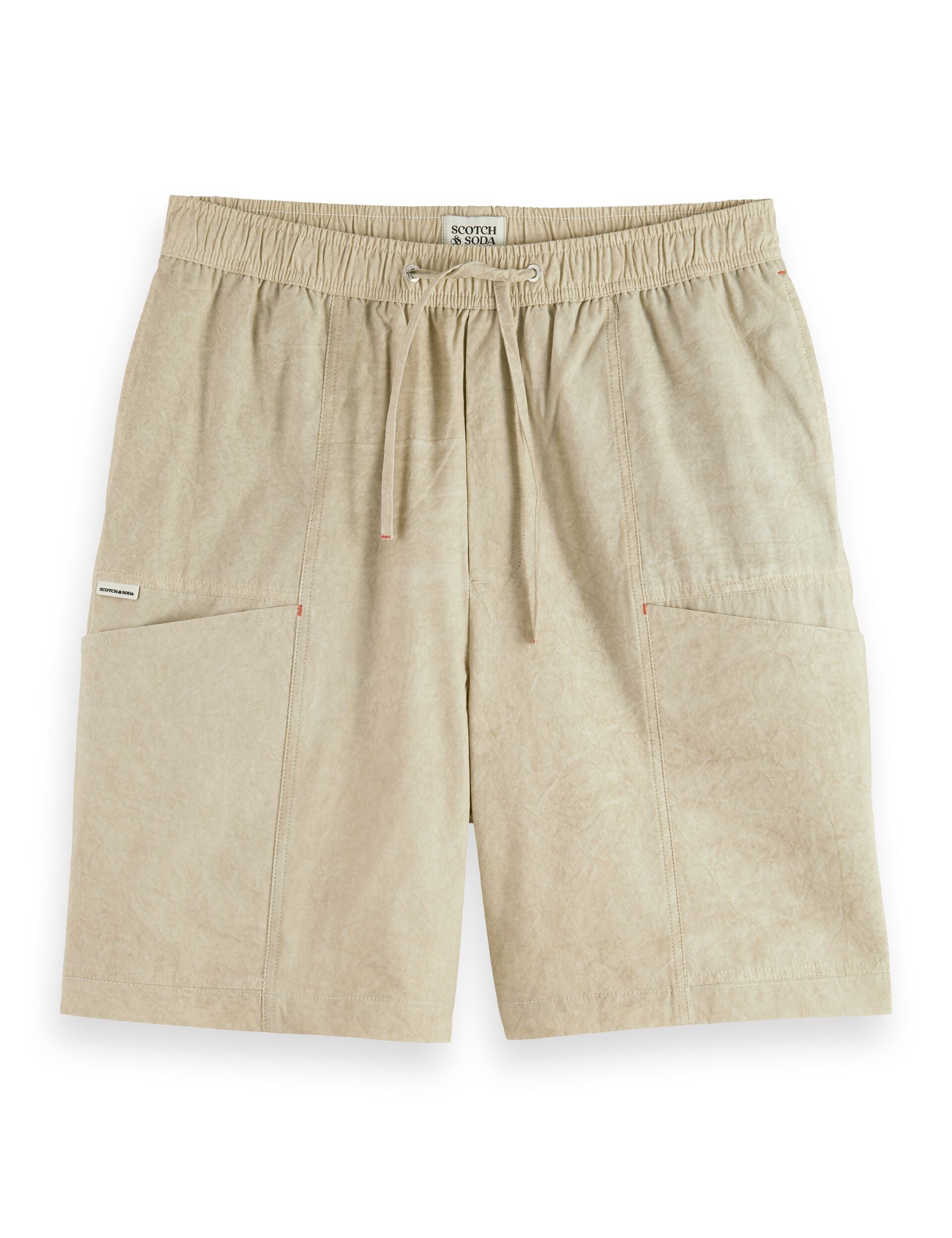 Washed nylon-blend poplin wide fit cargo bermuda