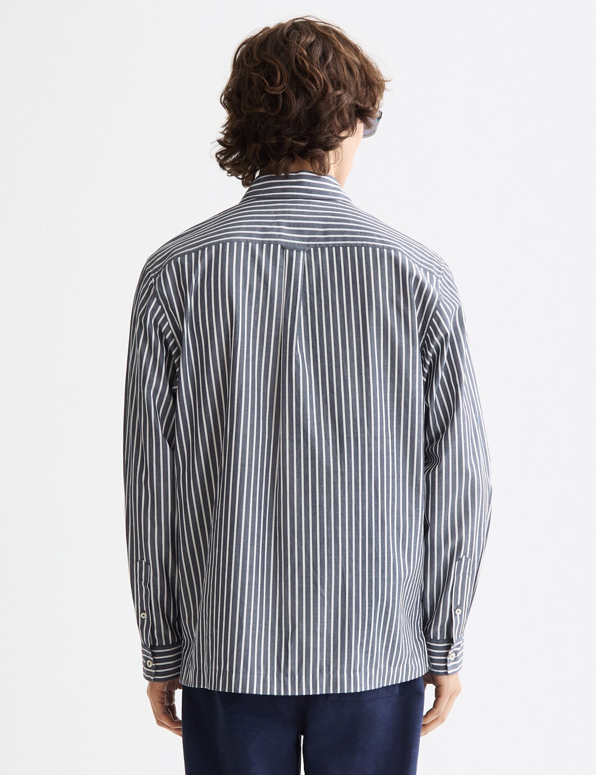 Striped Relaxed-Fit Poplin Shirt