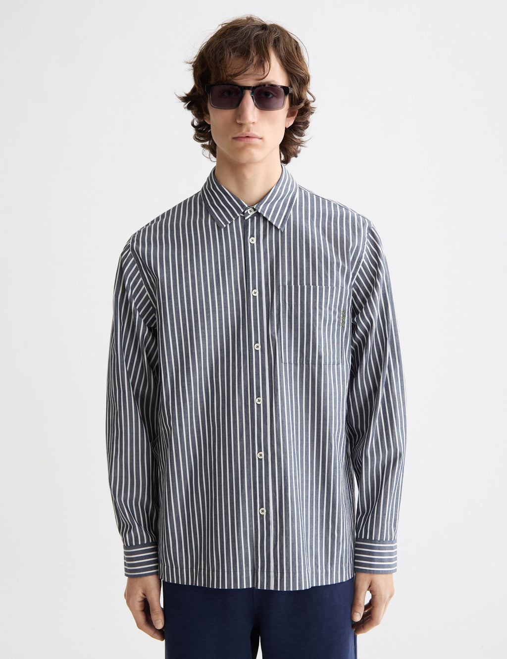 Striped Relaxed-Fit Poplin Shirt