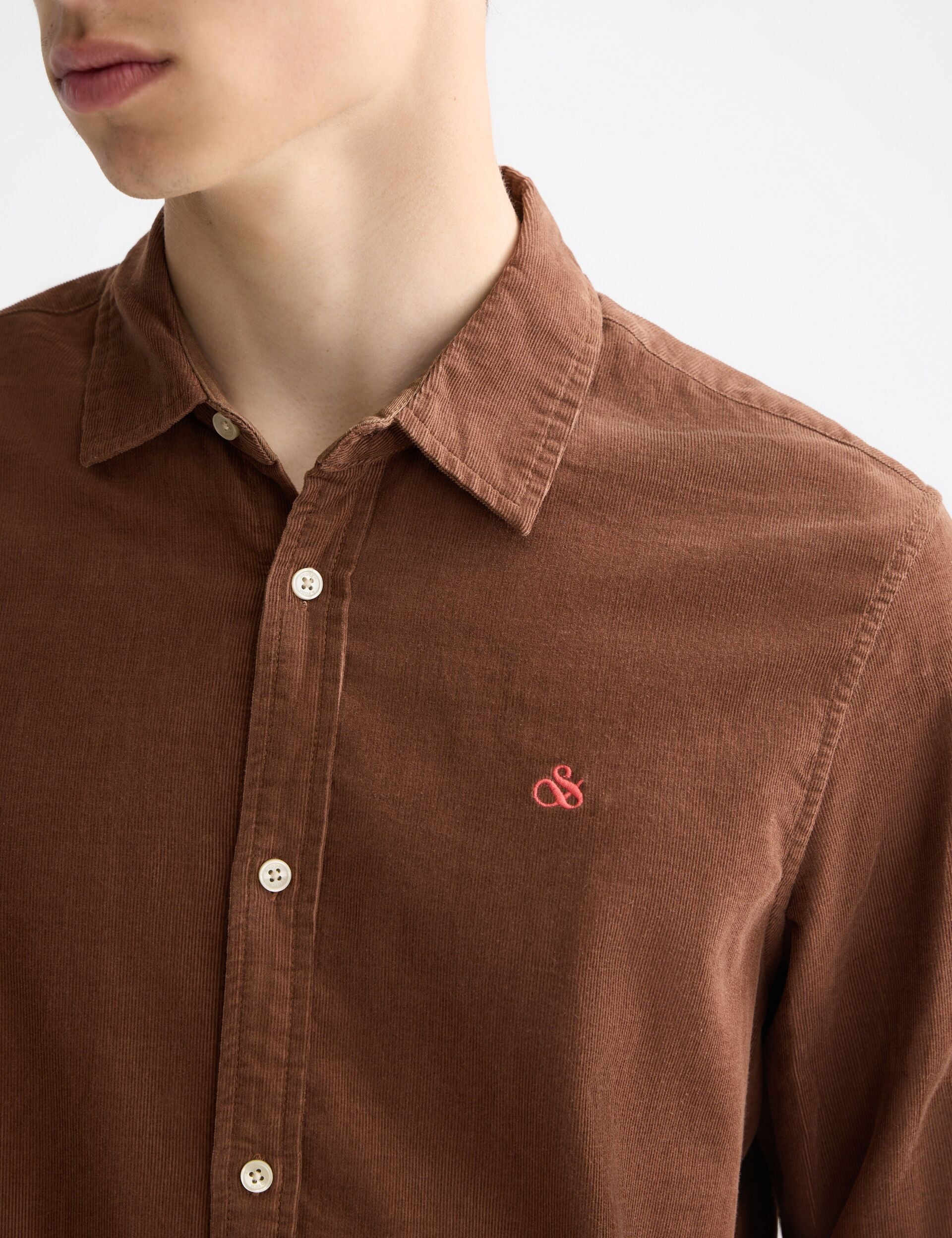 Regular-fit corduroy shirt